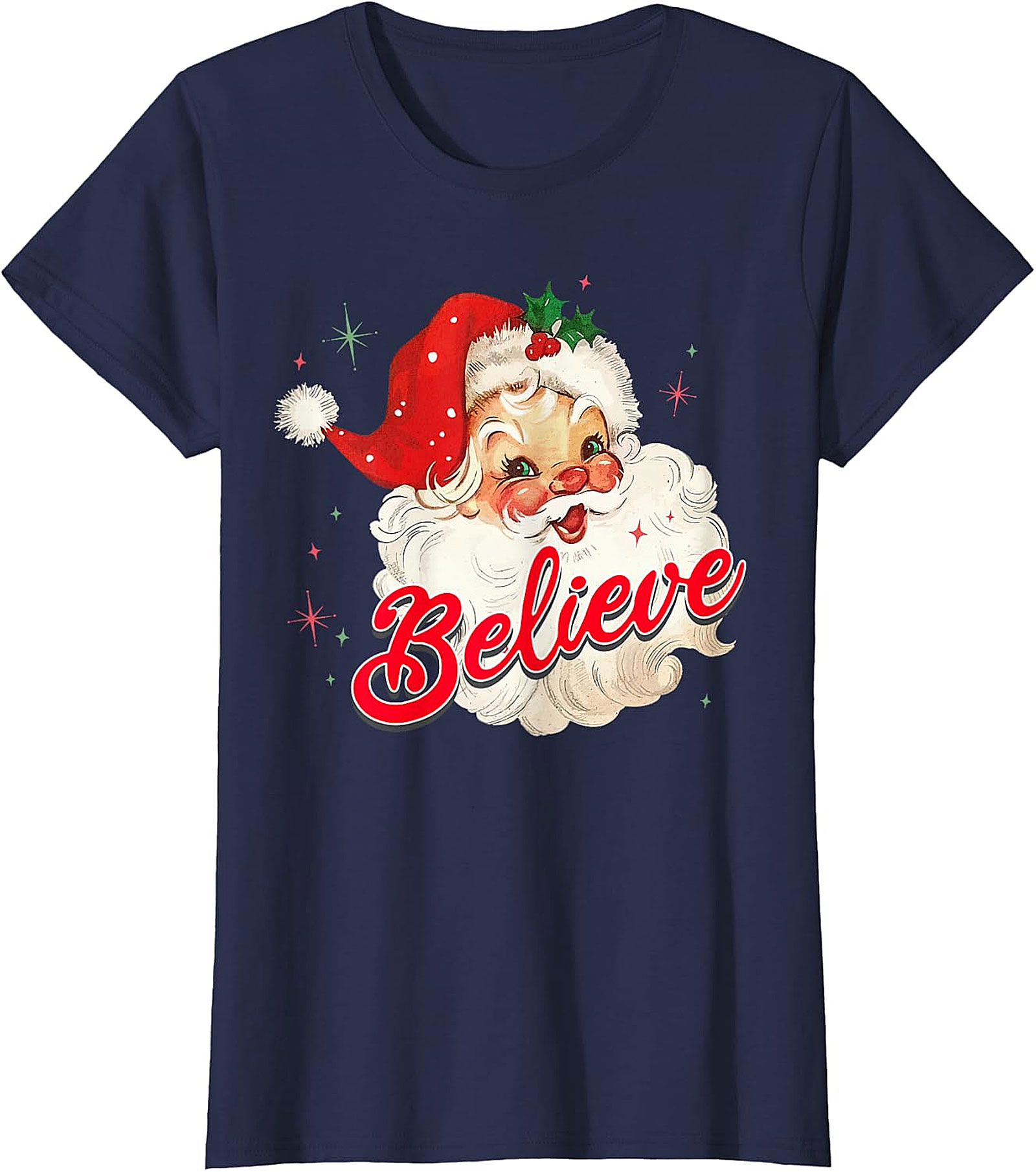  Vintage Santa Believe Christmas T-Shirt | Retro Holiday Tee