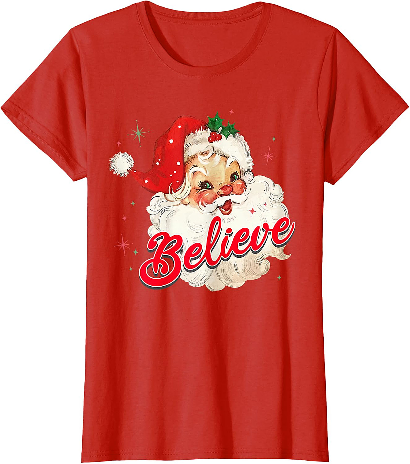  Vintage Santa Believe Christmas T-Shirt | Retro Holiday Tee