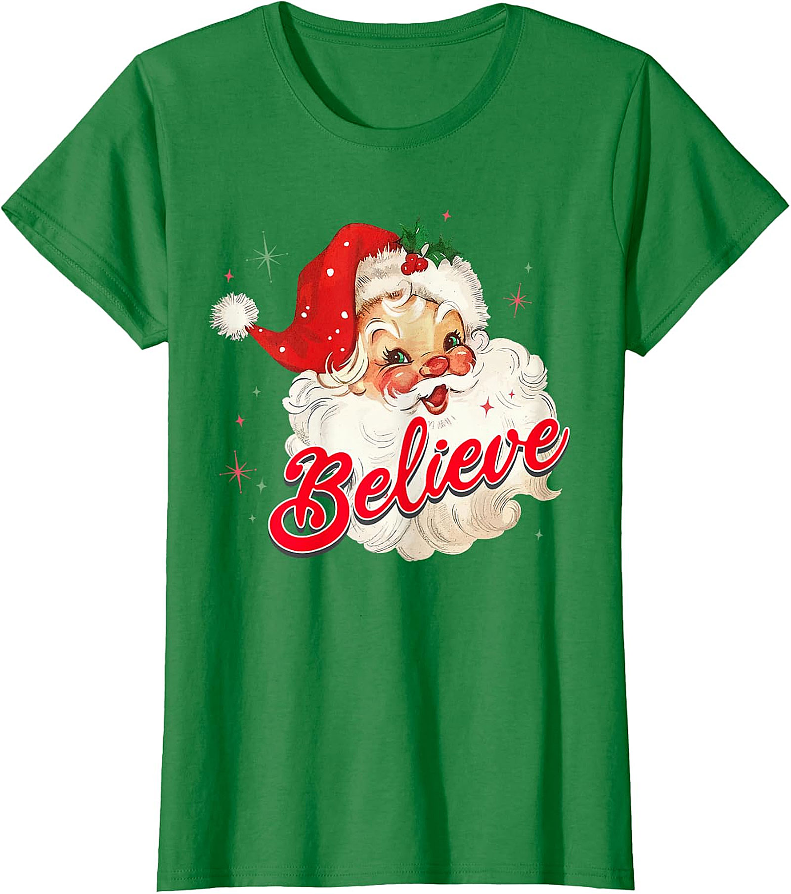  Vintage Santa Believe Christmas T-Shirt | Retro Holiday Tee