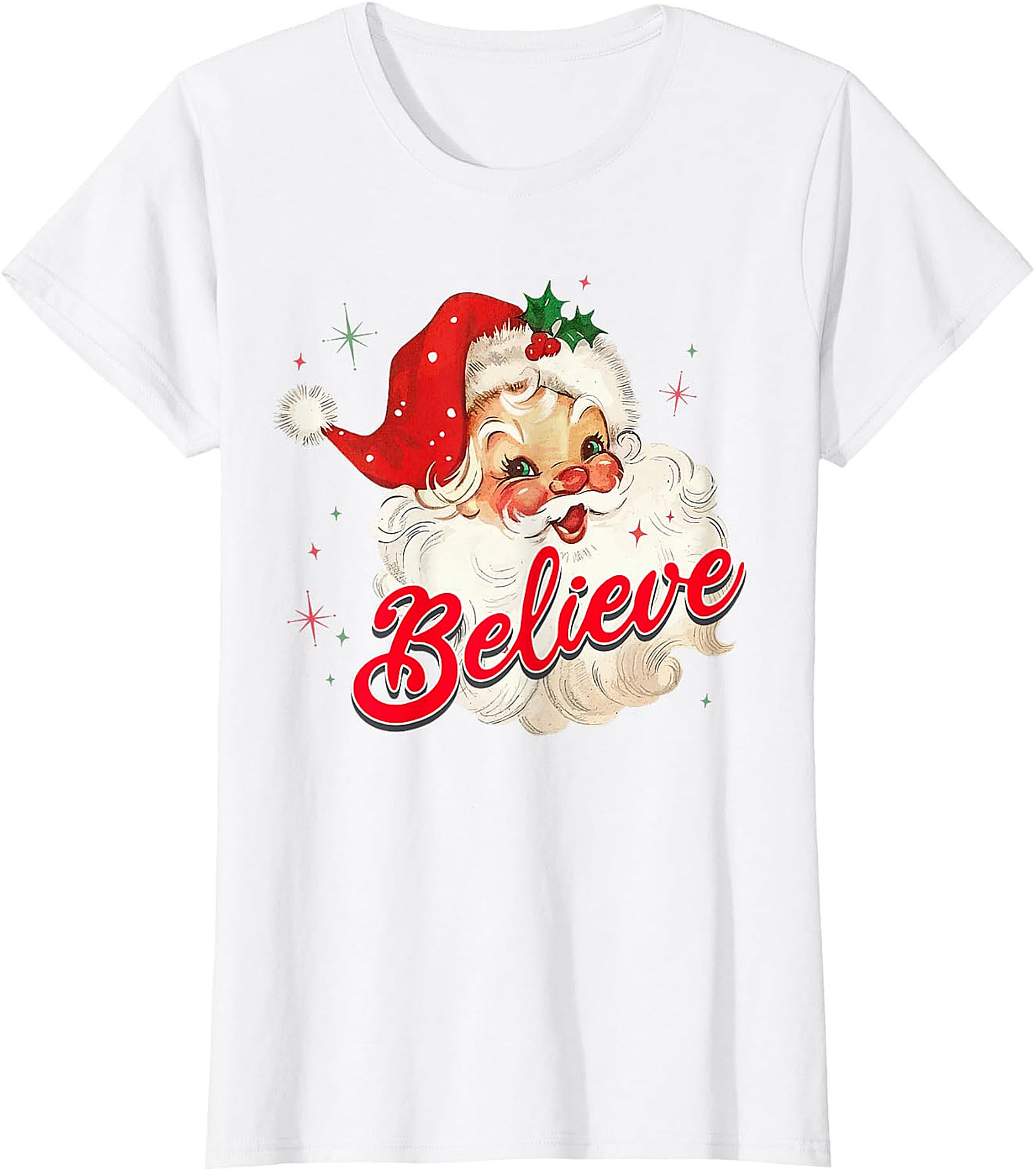  Vintage Santa Believe Christmas T-Shirt | Retro Holiday Tee
