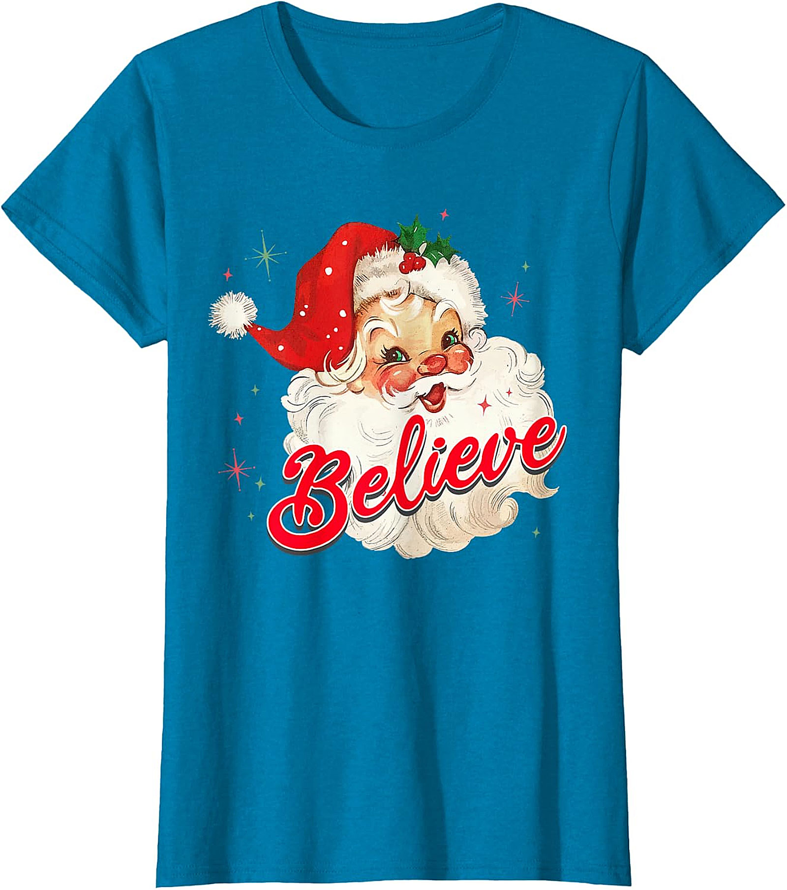  Vintage Santa Believe Christmas T-Shirt | Retro Holiday Tee