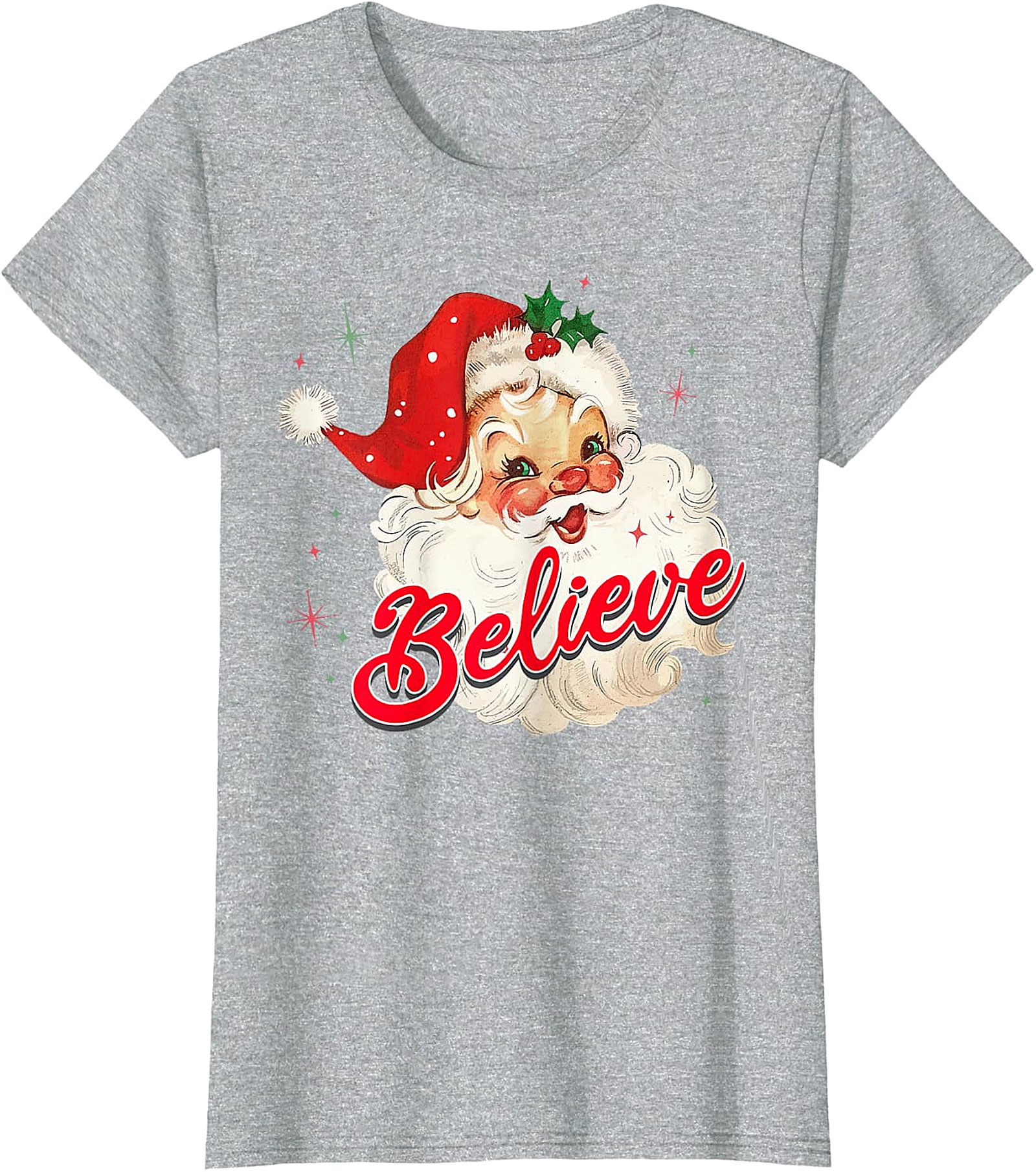  Vintage Santa Believe Christmas T-Shirt | Retro Holiday Tee