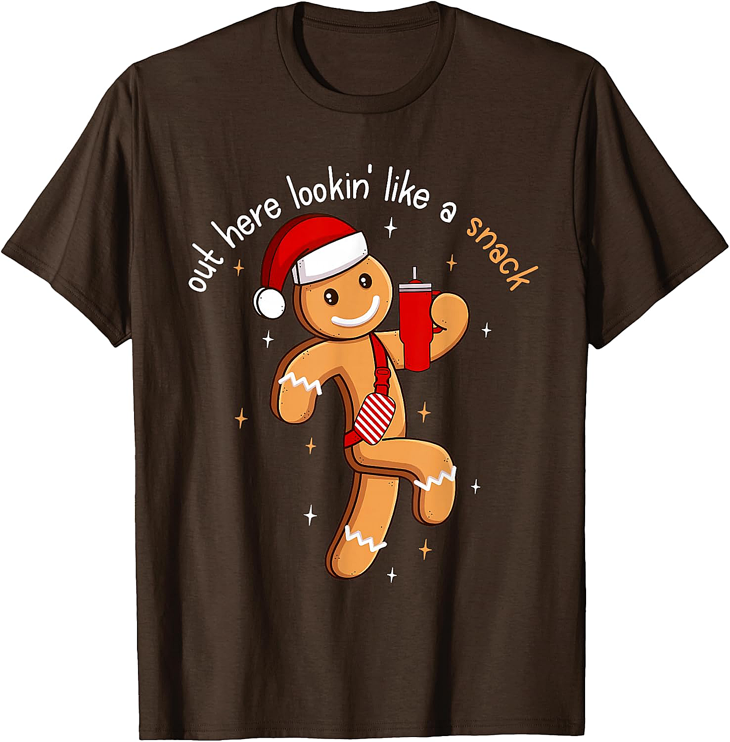 Funny Gingerbread Snack Christmas T-Shirt Holiday Tee