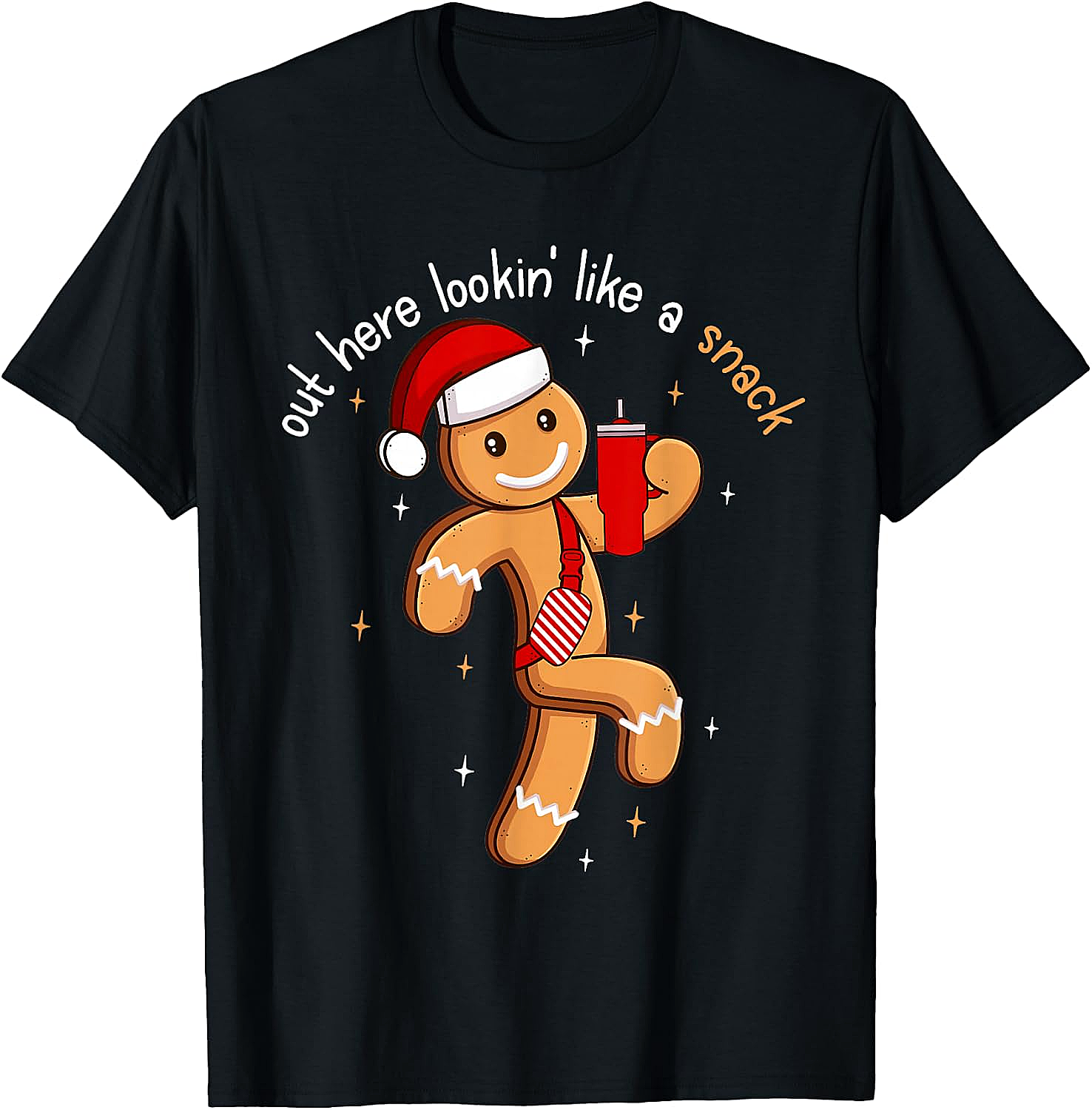 Funny Gingerbread Snack Christmas T-Shirt Holiday Tee