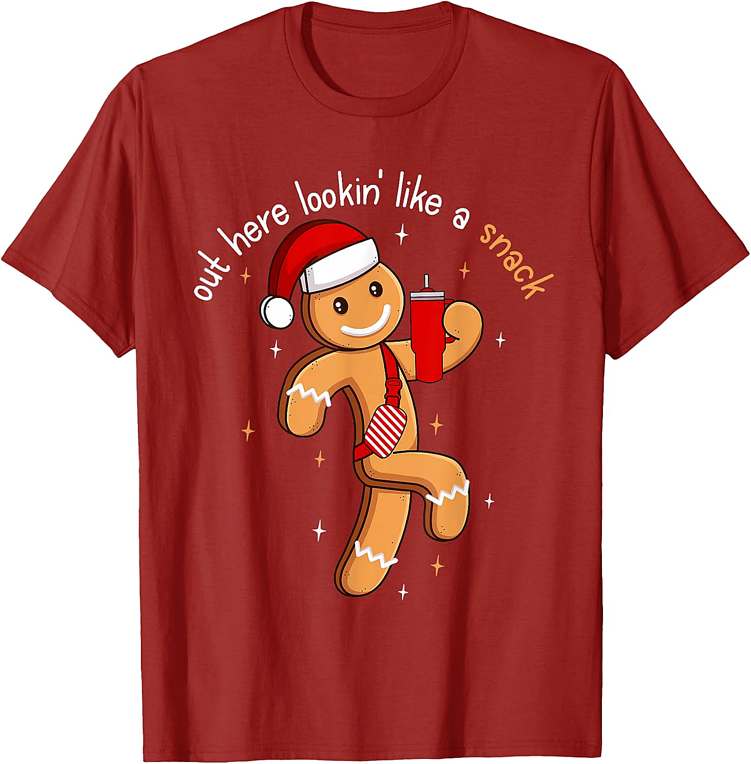 Funny Gingerbread Snack Christmas T-Shirt Holiday Tee