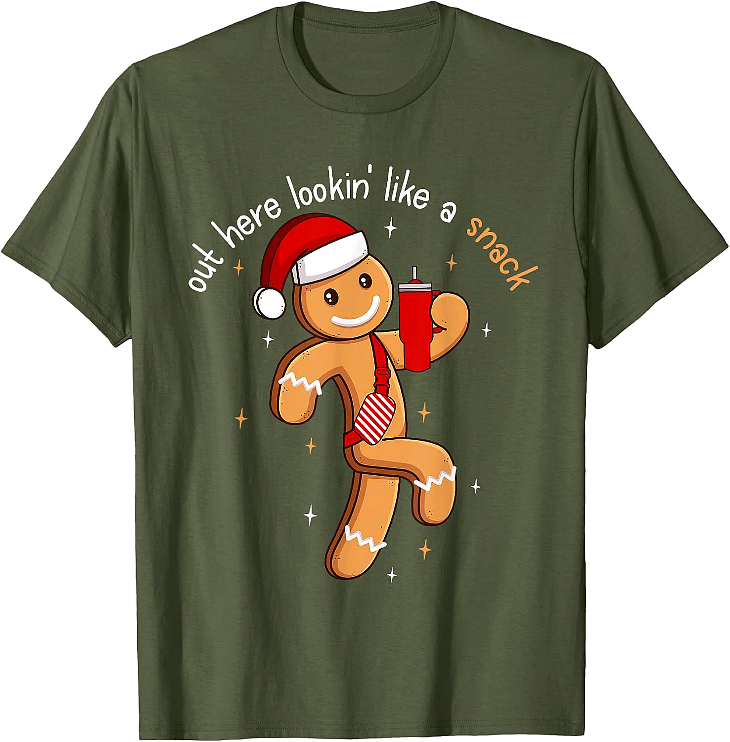 Funny Gingerbread Snack Christmas T-Shirt Holiday Tee