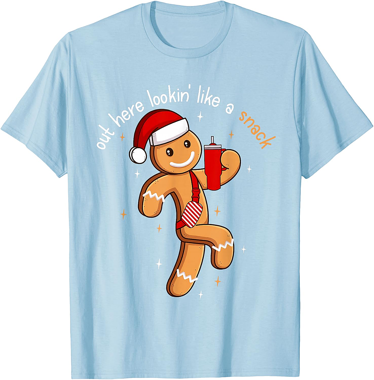 Funny Gingerbread Snack Christmas T-Shirt Holiday Tee