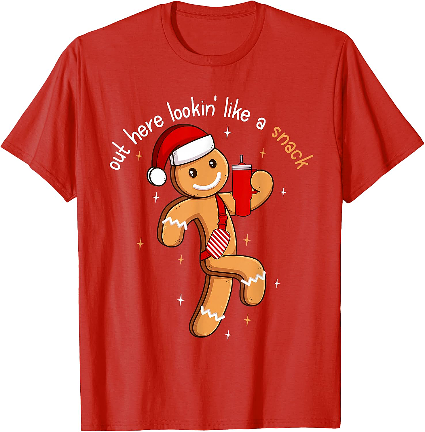 Funny Gingerbread Snack Christmas T-Shirt Holiday Tee