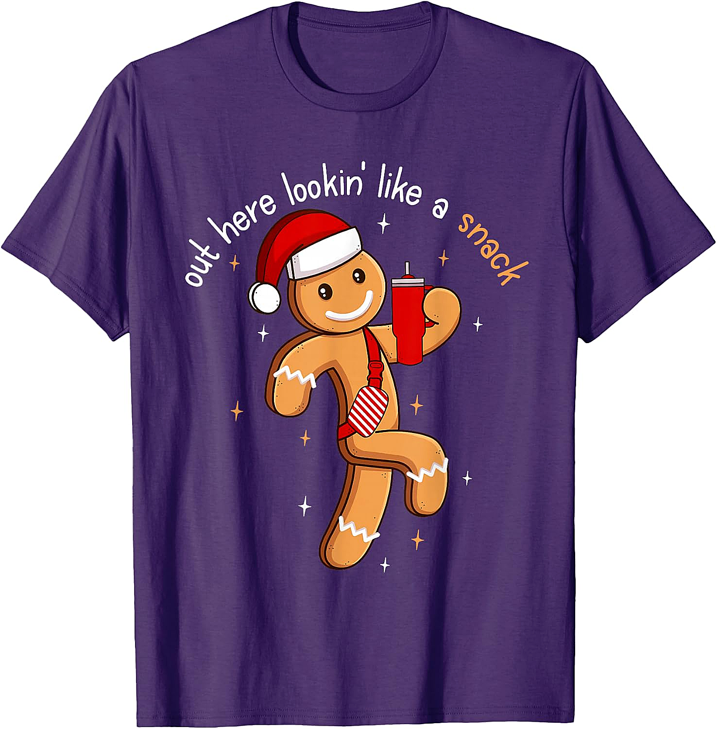 Funny Gingerbread Snack Christmas T-Shirt Holiday Tee
