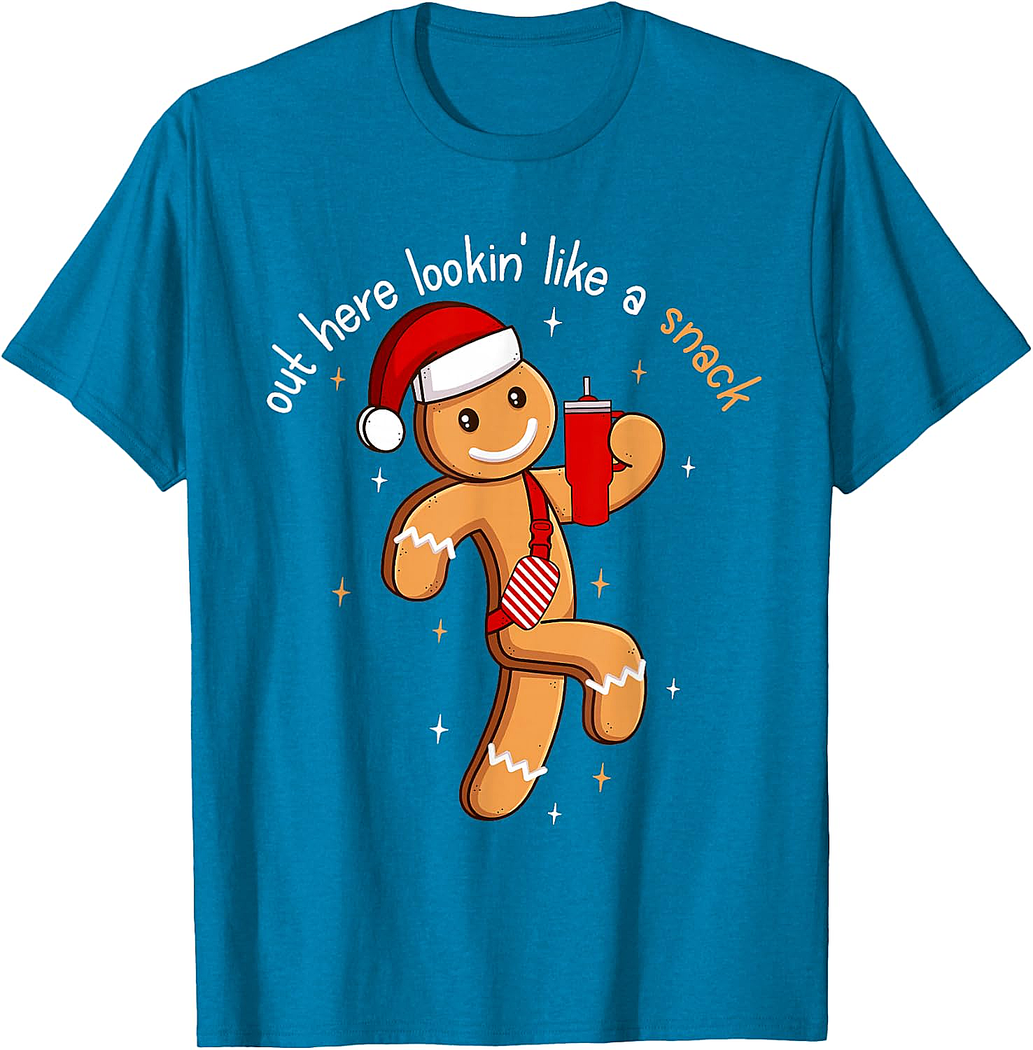 Funny Gingerbread Snack Christmas T-Shirt Holiday Tee