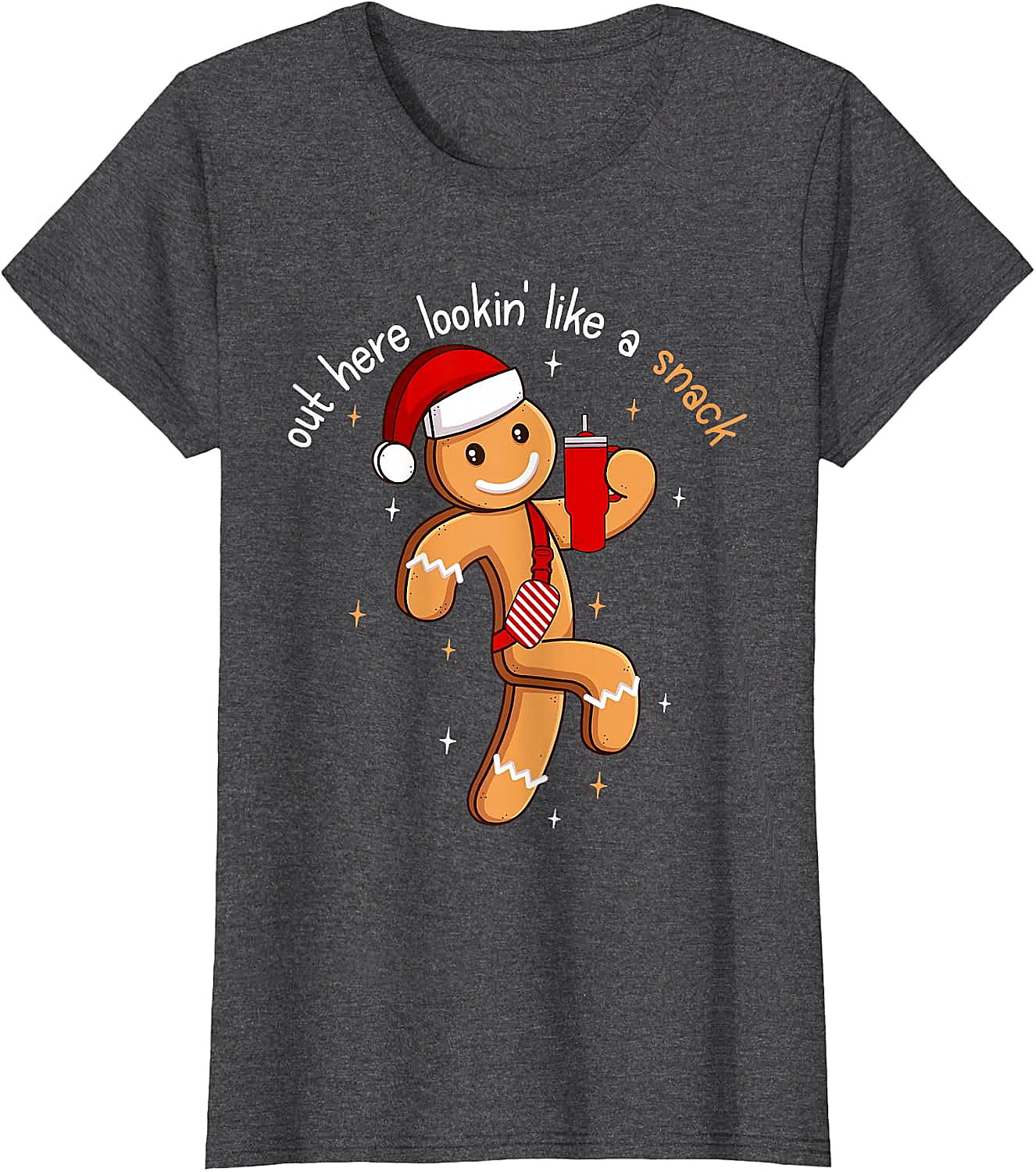 Funny Gingerbread Snack Christmas T-Shirt Holiday Tee