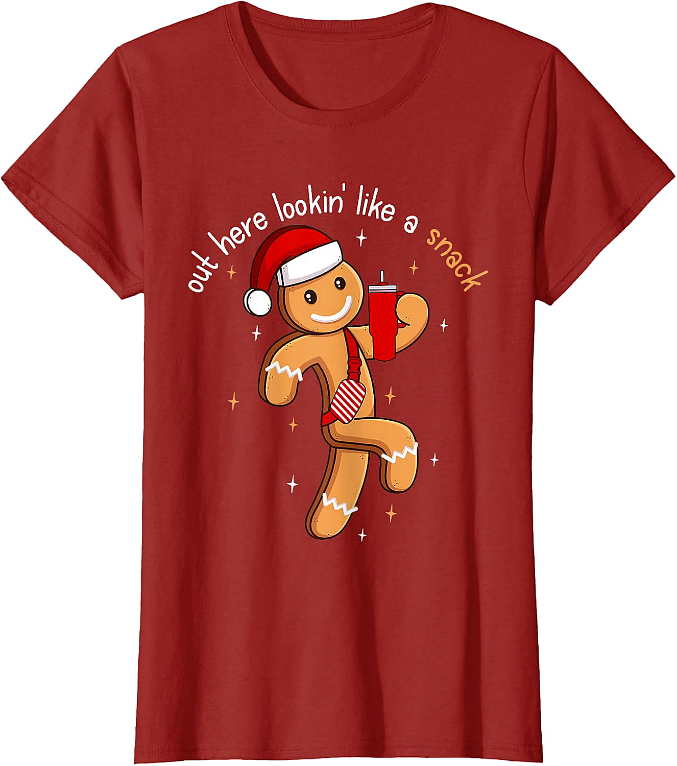 Funny Gingerbread Snack Christmas T-Shirt Holiday Tee