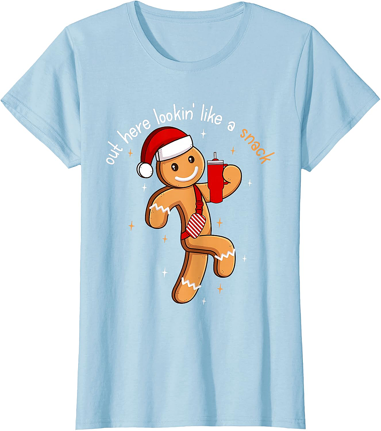 Funny Gingerbread Snack Christmas T-Shirt Holiday Tee