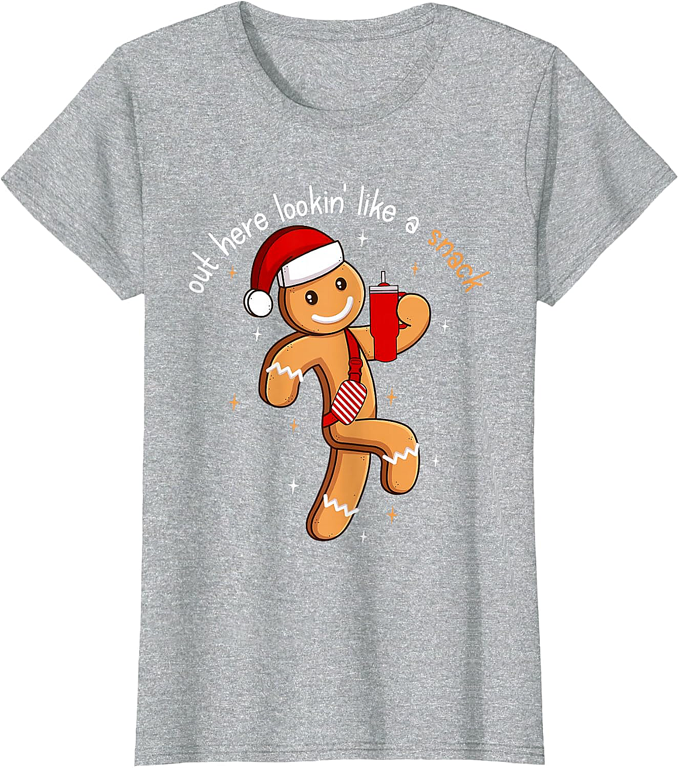Funny Gingerbread Snack Christmas T-Shirt Holiday Tee