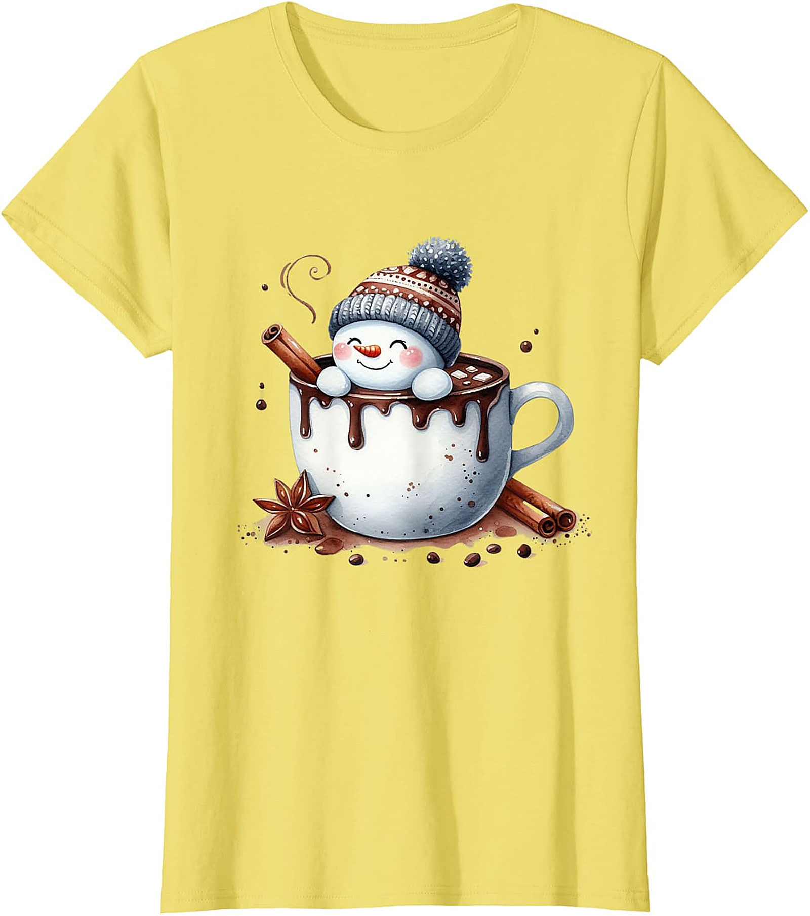 Cute Snowman Hot Chocolate Holiday Graphic | Cozy Winter Design