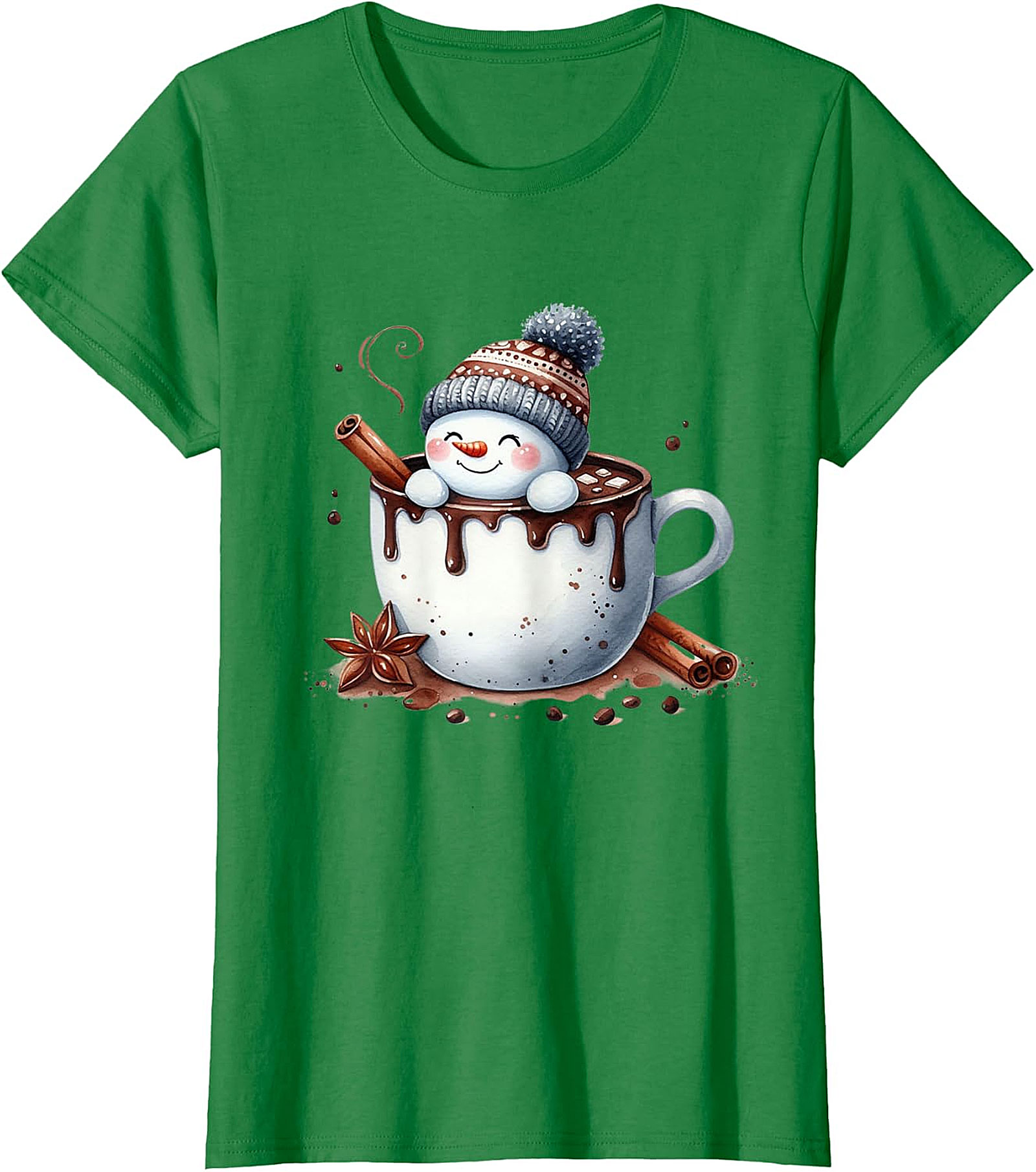Cute Snowman Hot Chocolate Holiday Graphic | Cozy Winter Design