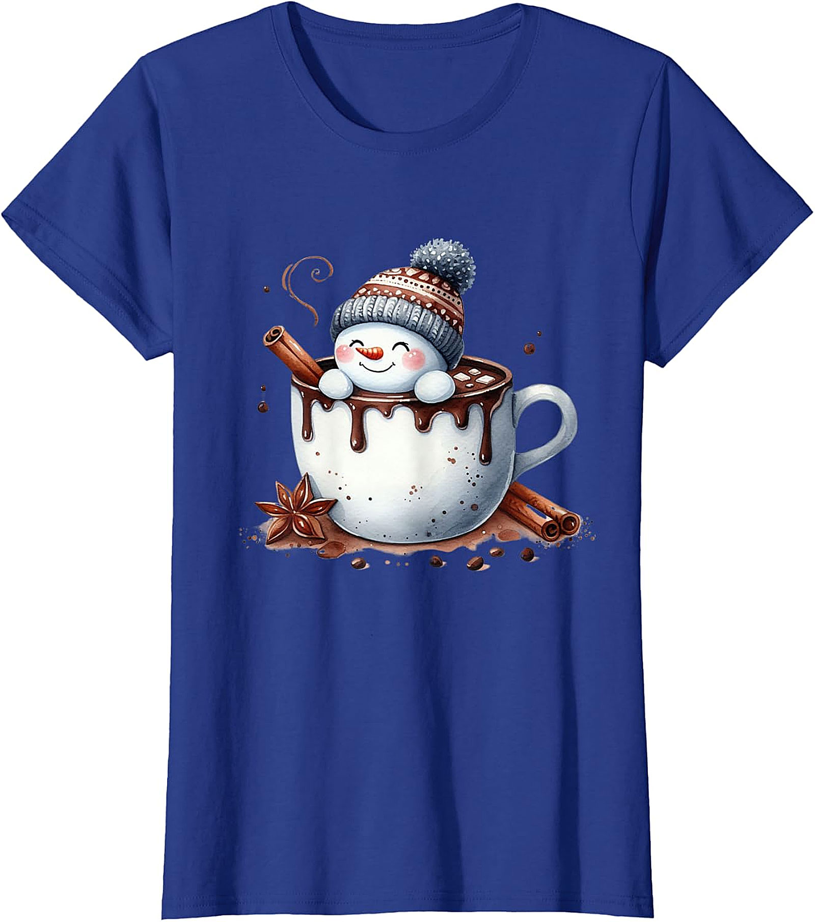 Cute Snowman Hot Chocolate Holiday Graphic | Cozy Winter Design