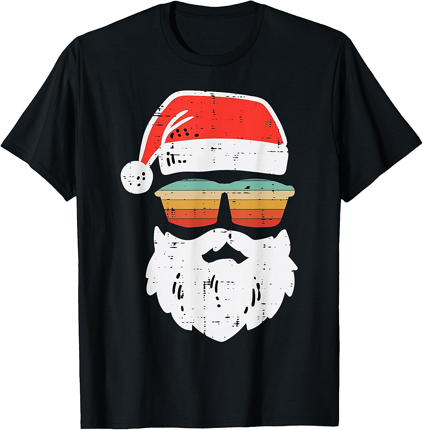 Cool Santa Retro Sunglasses Christmas T-Shirt Tee