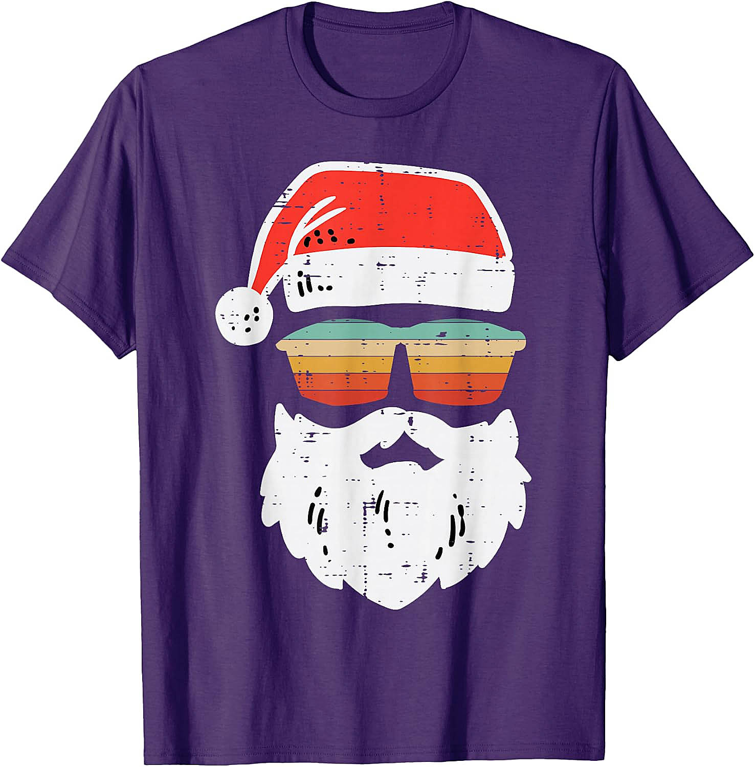 Cool Santa Retro Sunglasses Christmas T-Shirt Tee