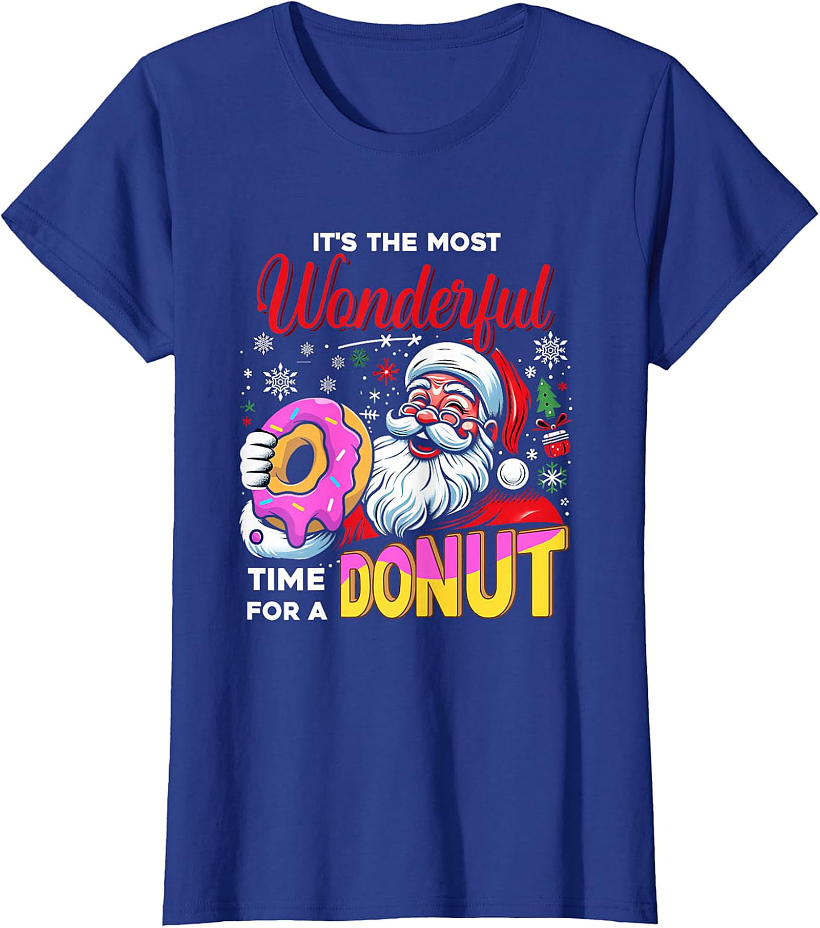 Santa Donut Christmas T-Shirt | Wonderful Time For A Donut