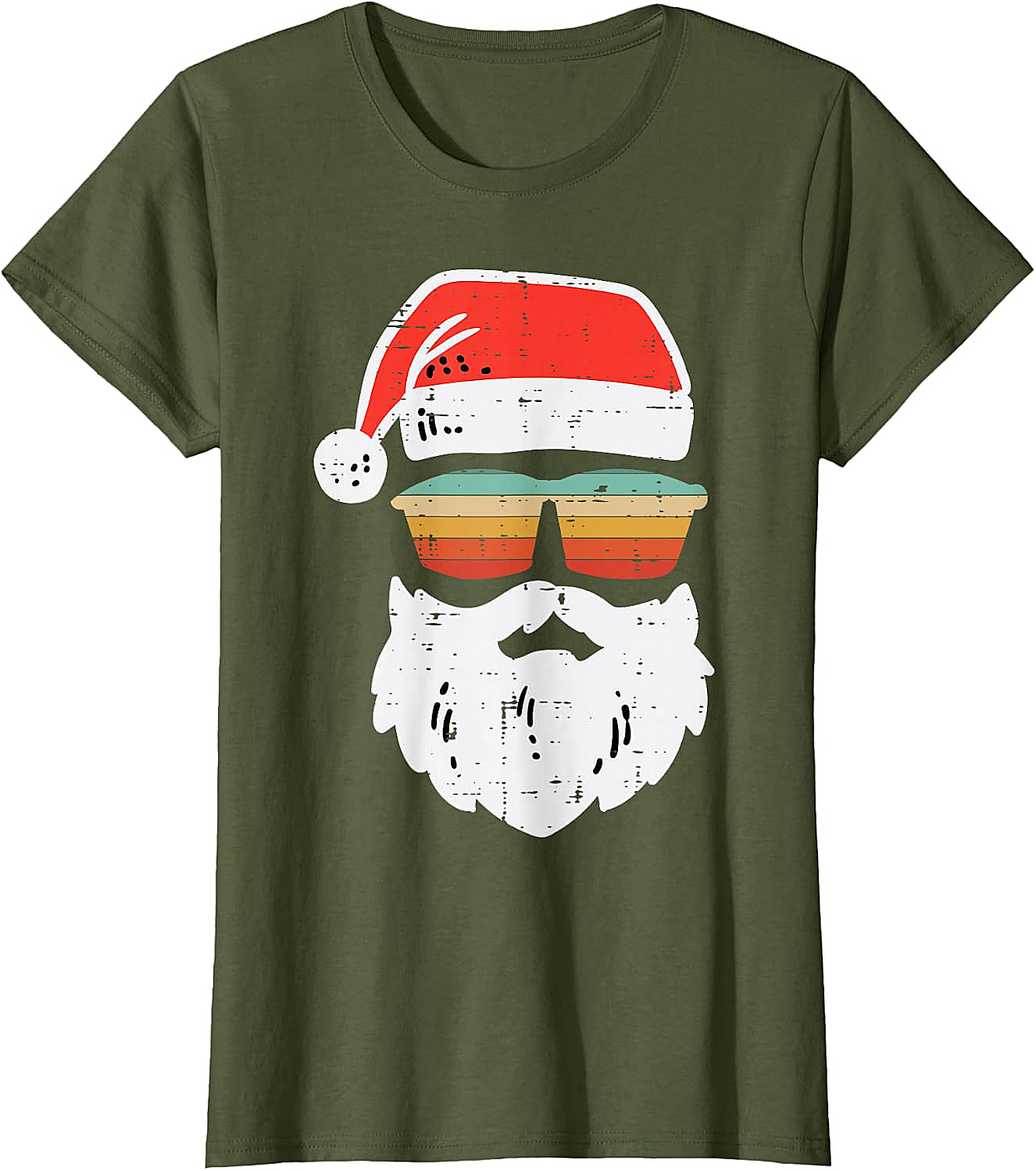 Cool Santa Retro Sunglasses Christmas T-Shirt Tee
