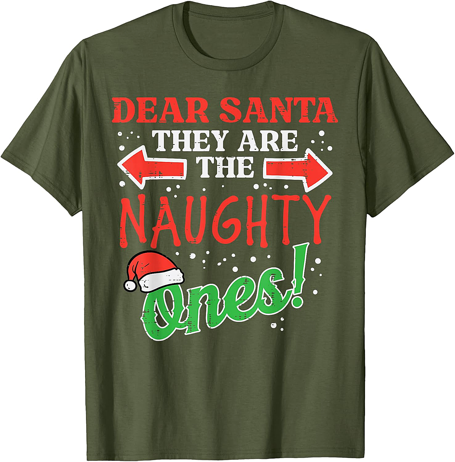 Dear Santa Naughty Ones Christmas Tee Funny Xmas Shirt