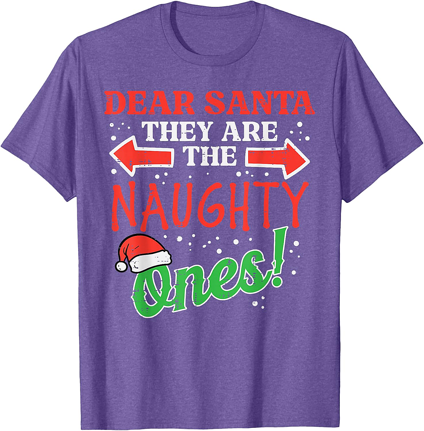 Dear Santa Naughty Ones Christmas Tee Funny Xmas Shirt