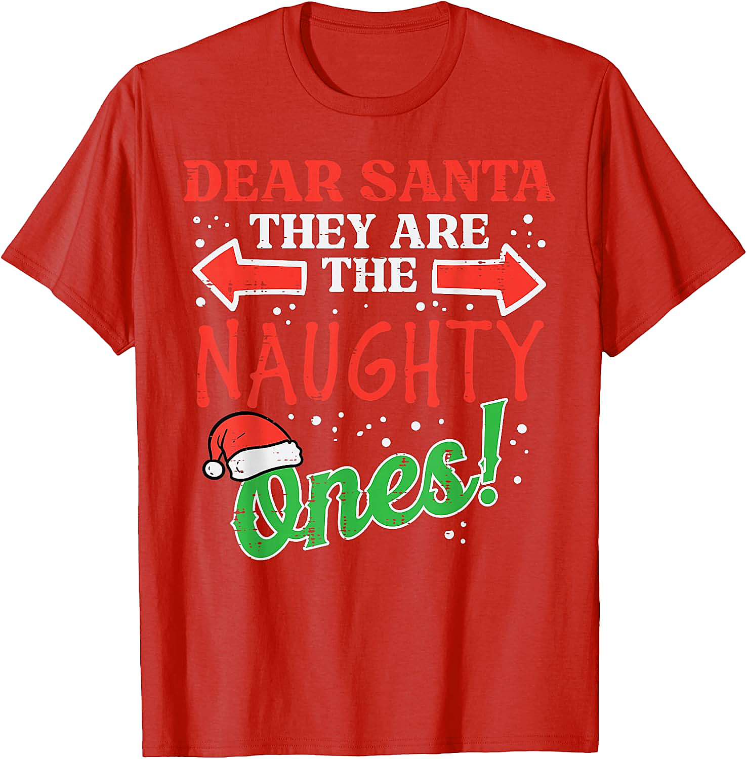 Dear Santa Naughty Ones Christmas Tee Funny Xmas Shirt