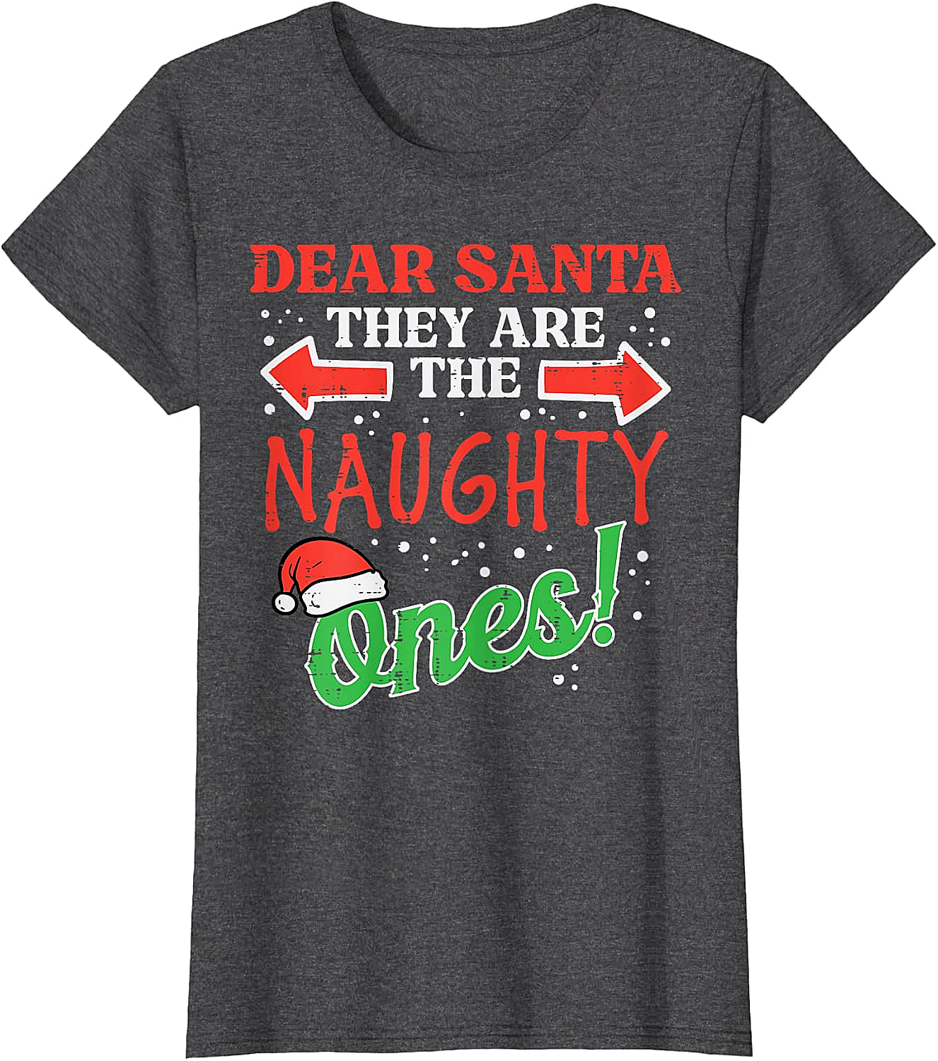 Dear Santa Naughty Ones Christmas Tee Funny Xmas Shirt