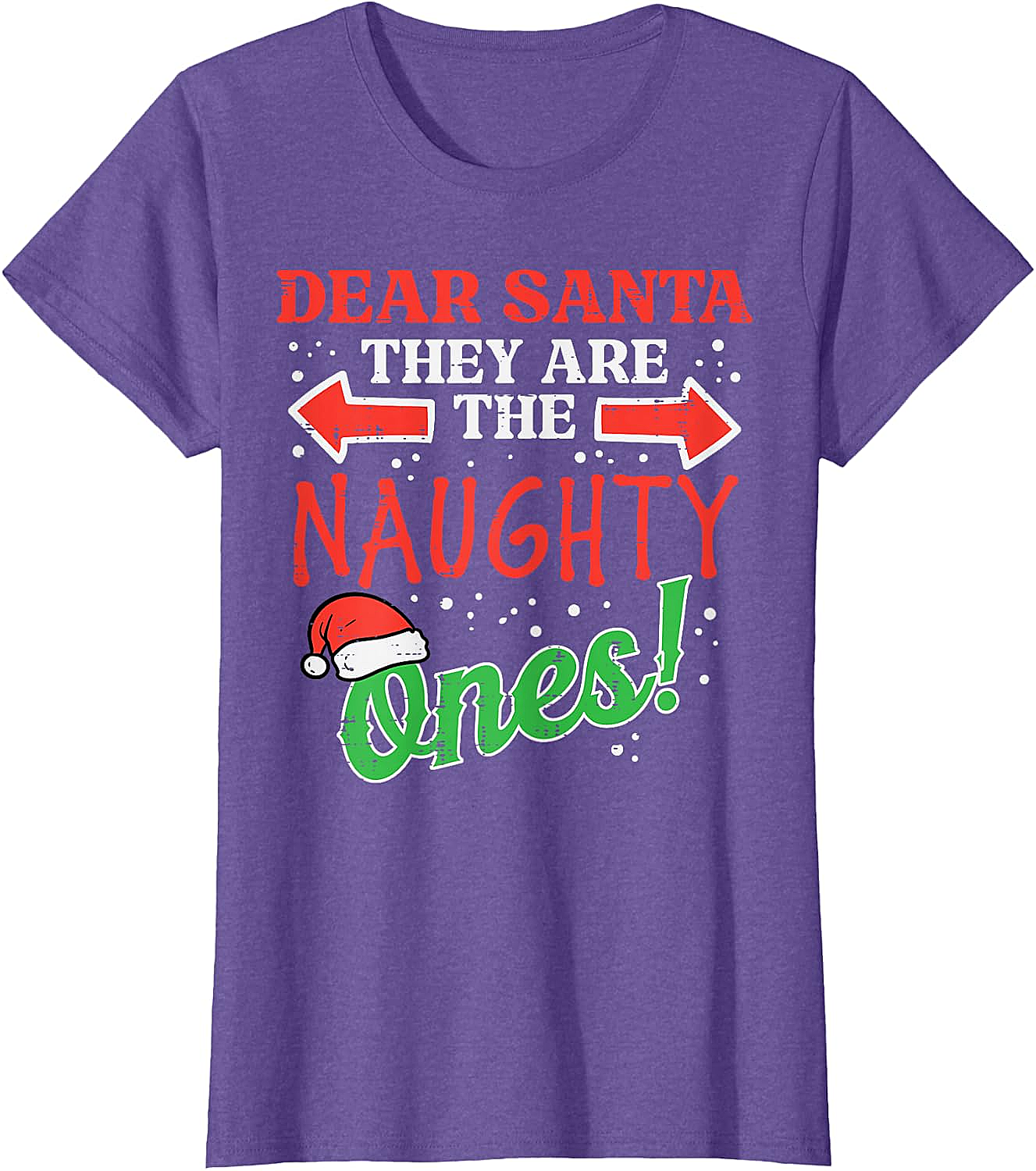 Dear Santa Naughty Ones Christmas Tee Funny Xmas Shirt