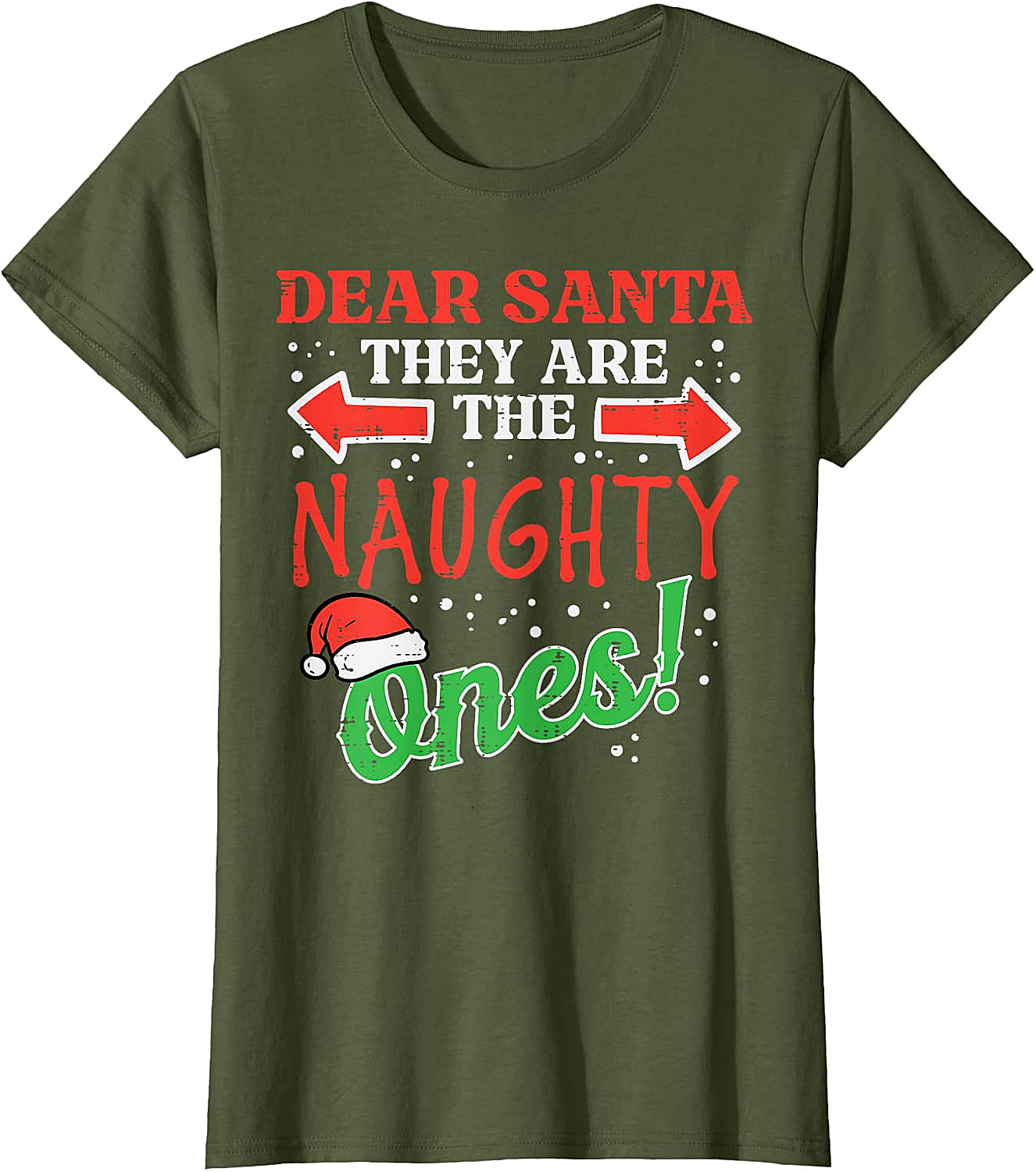 Dear Santa Naughty Ones Christmas Tee Funny Xmas Shirt