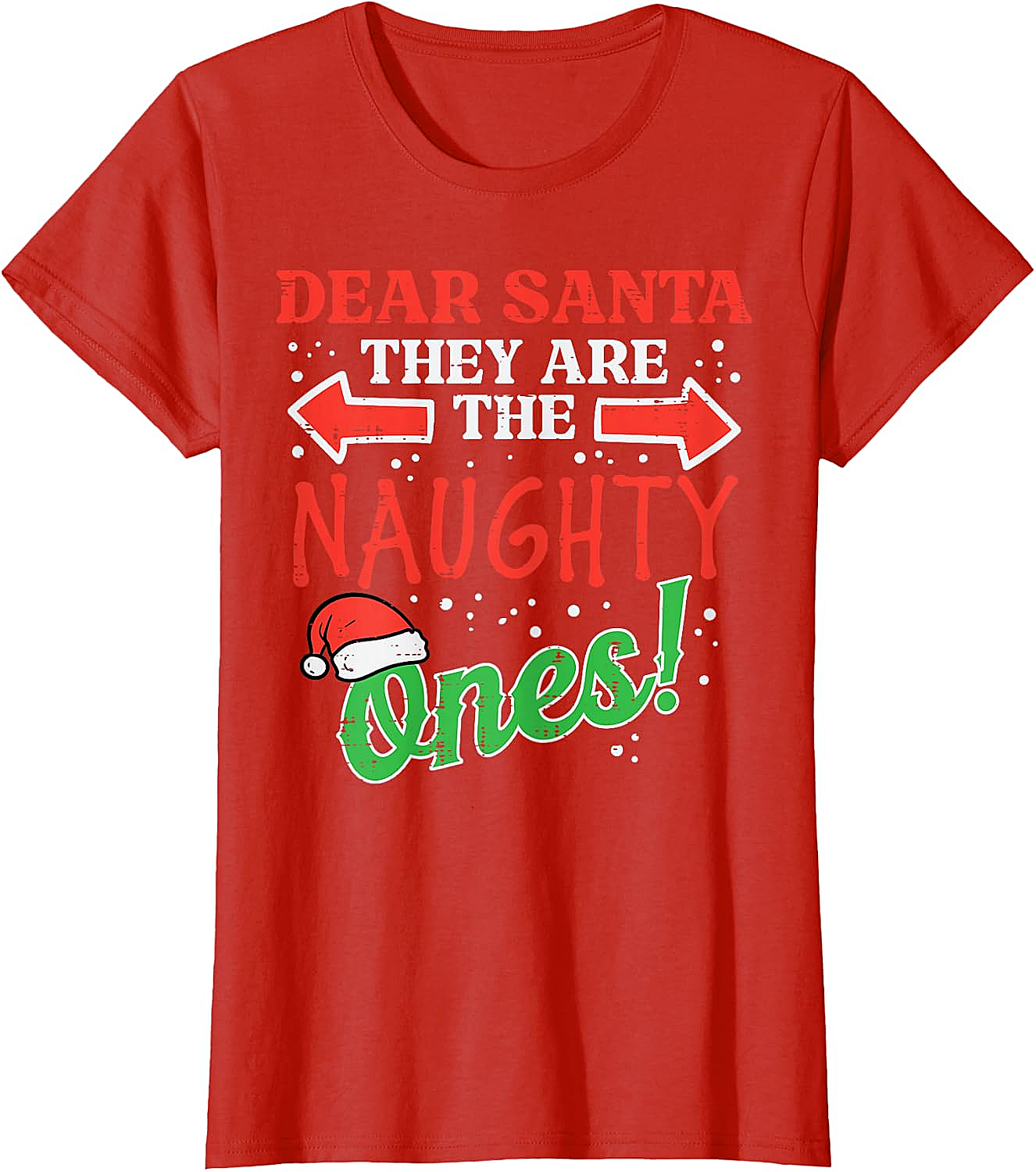 Dear Santa Naughty Ones Christmas Tee Funny Xmas Shirt