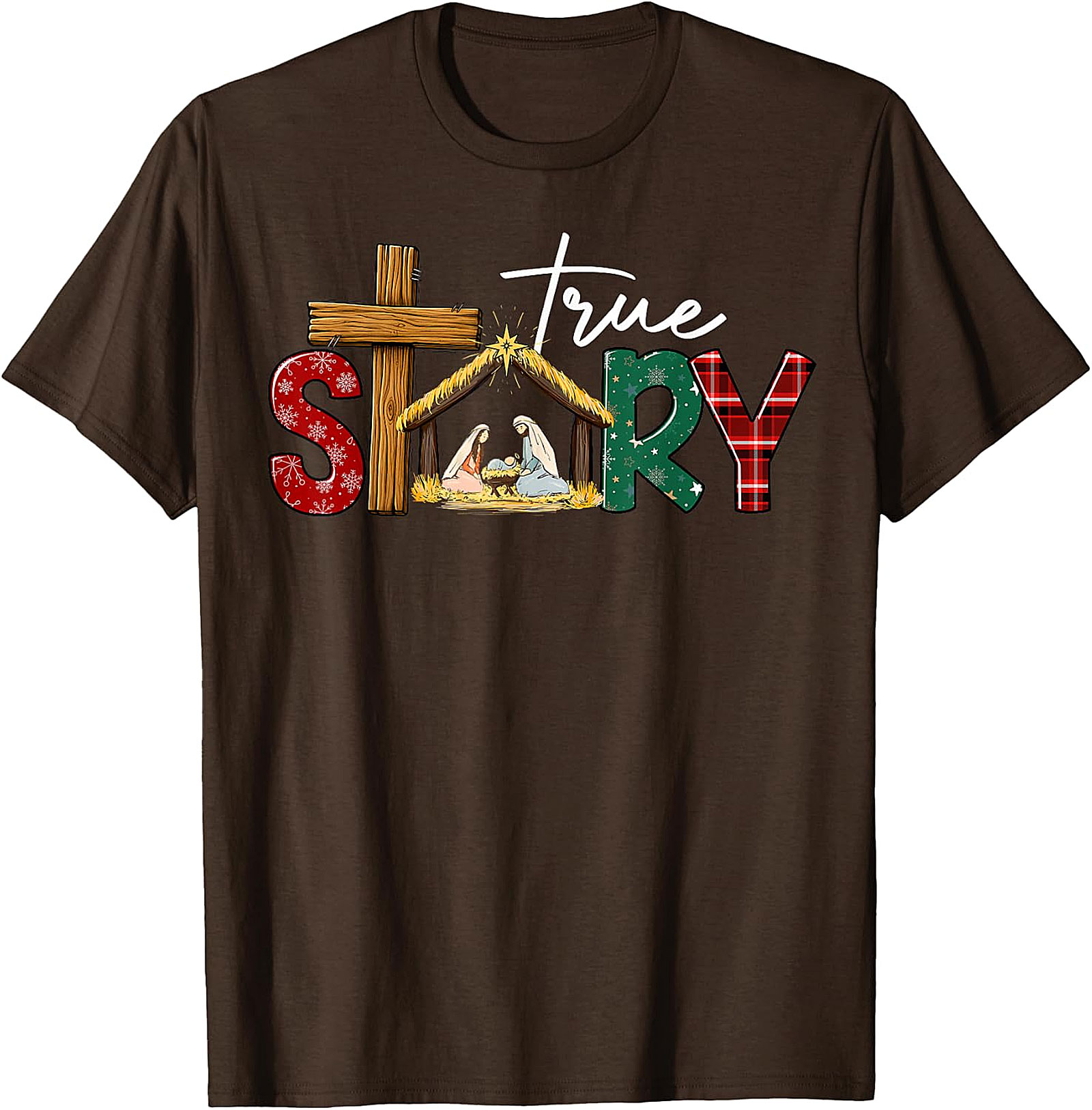  "True Story" Christmas Nativity Cross Tee | Religious Holiday Shirt