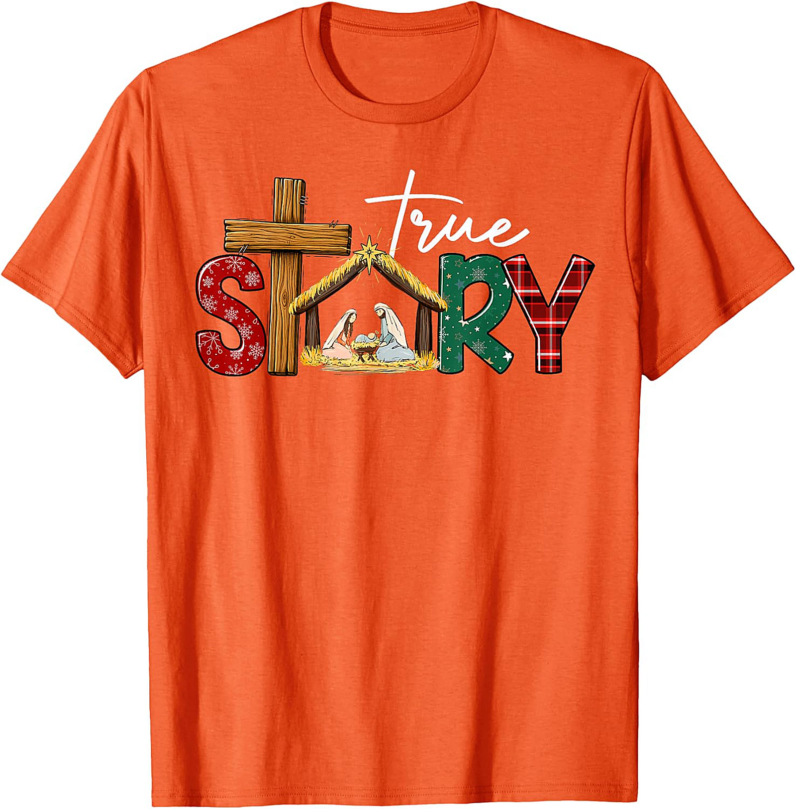  "True Story" Christmas Nativity Cross Tee | Religious Holiday Shirt