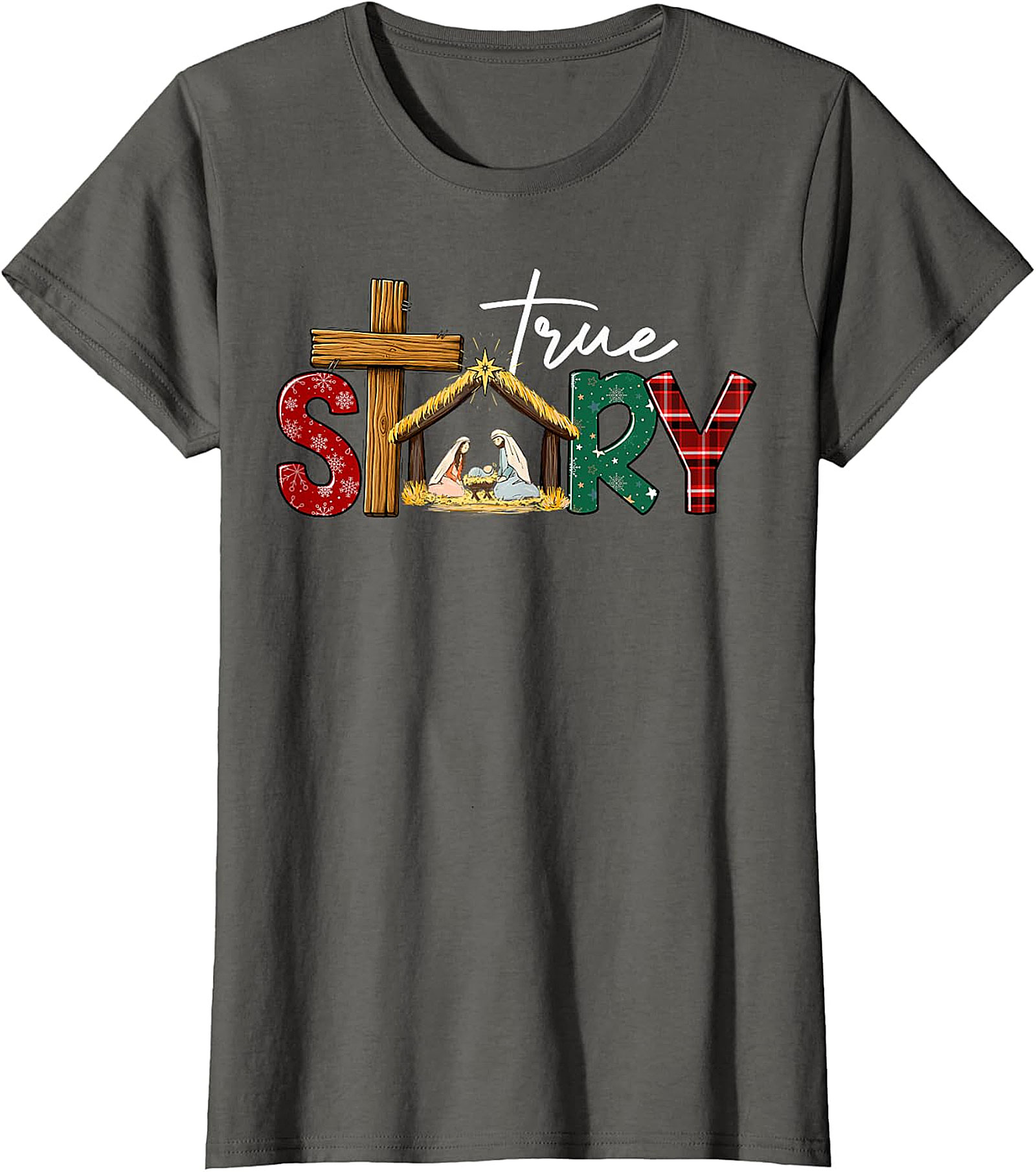 "True Story" Christmas Nativity Cross Tee | Religious Holiday Shirt
