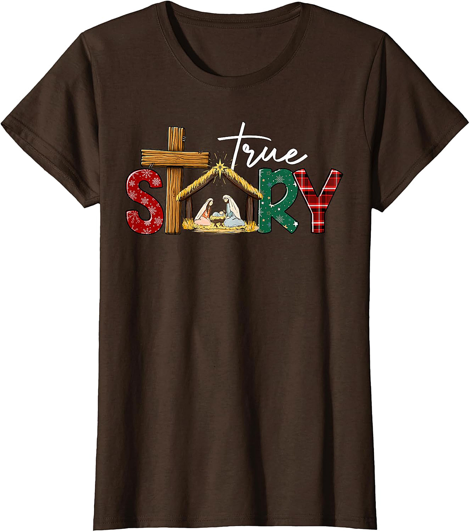  "True Story" Christmas Nativity Cross Tee | Religious Holiday Shirt