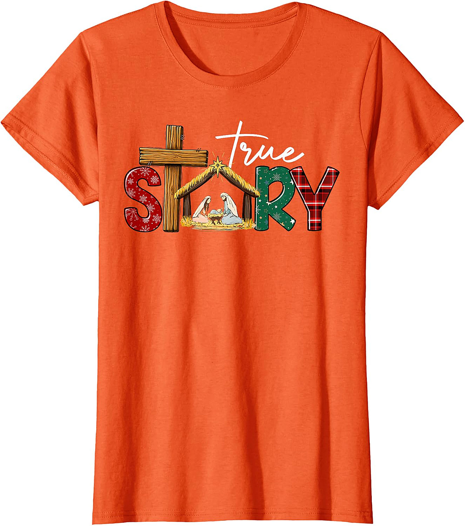  "True Story" Christmas Nativity Cross Tee | Religious Holiday Shirt