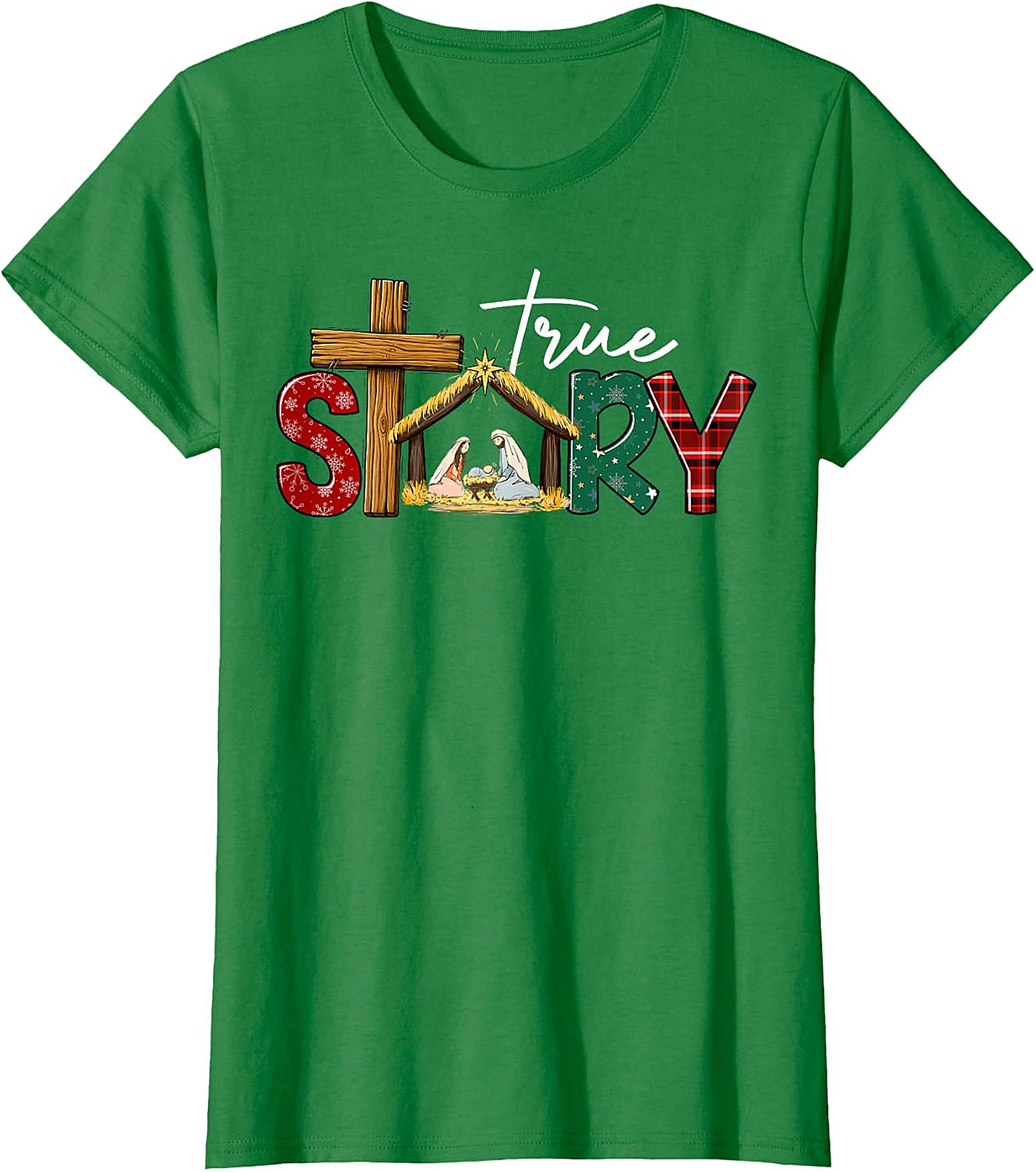  "True Story" Christmas Nativity Cross Tee | Religious Holiday Shirt