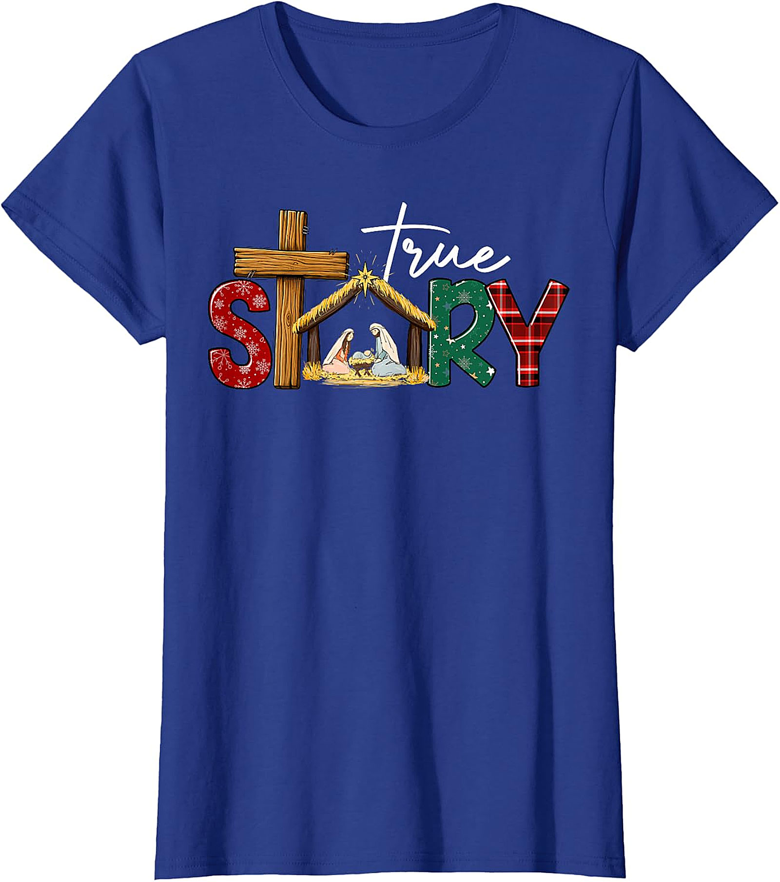  "True Story" Christmas Nativity Cross Tee | Religious Holiday Shirt
