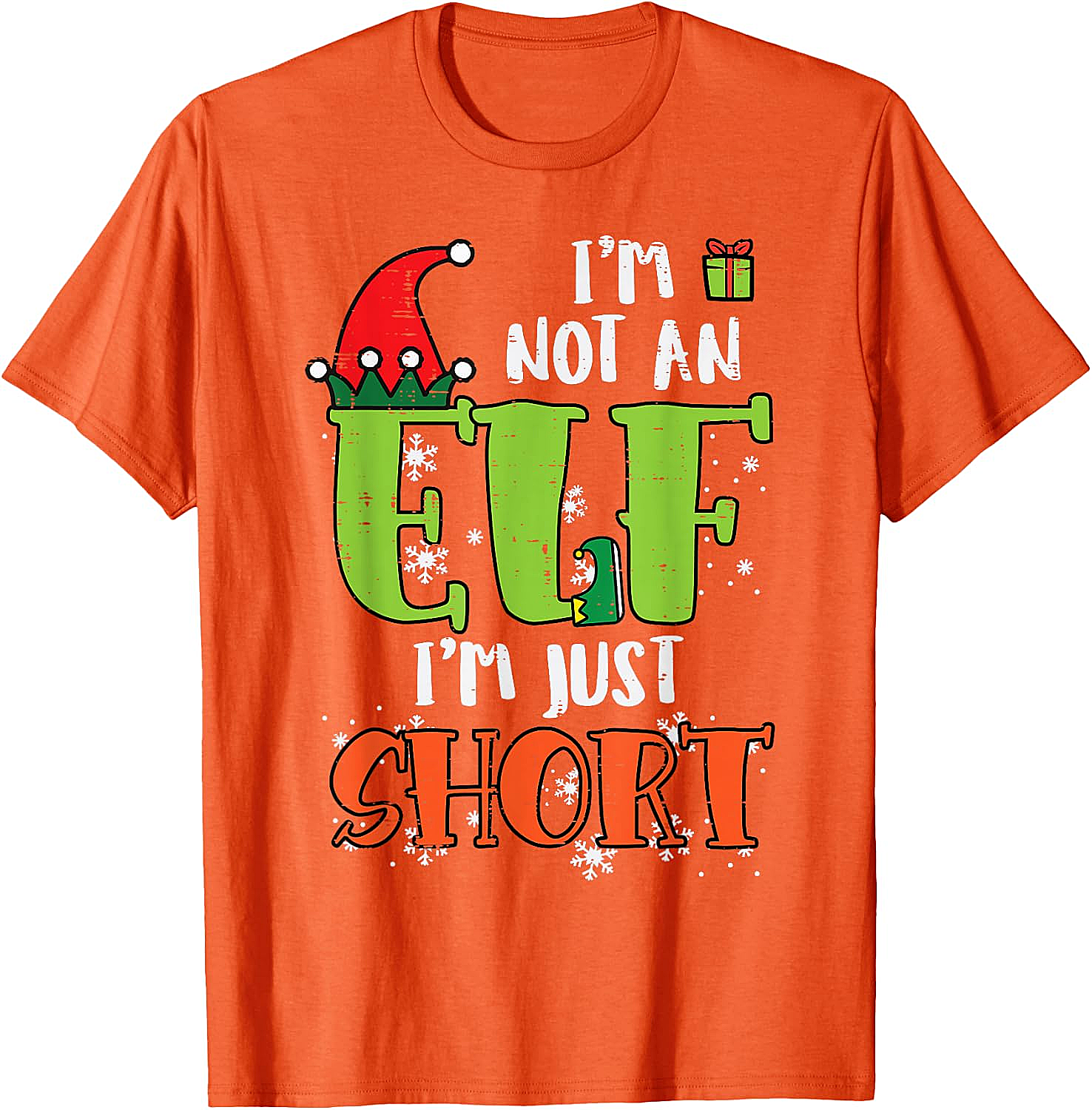  Funny Elf Just Short Christmas T-Shirt Holiday Tee