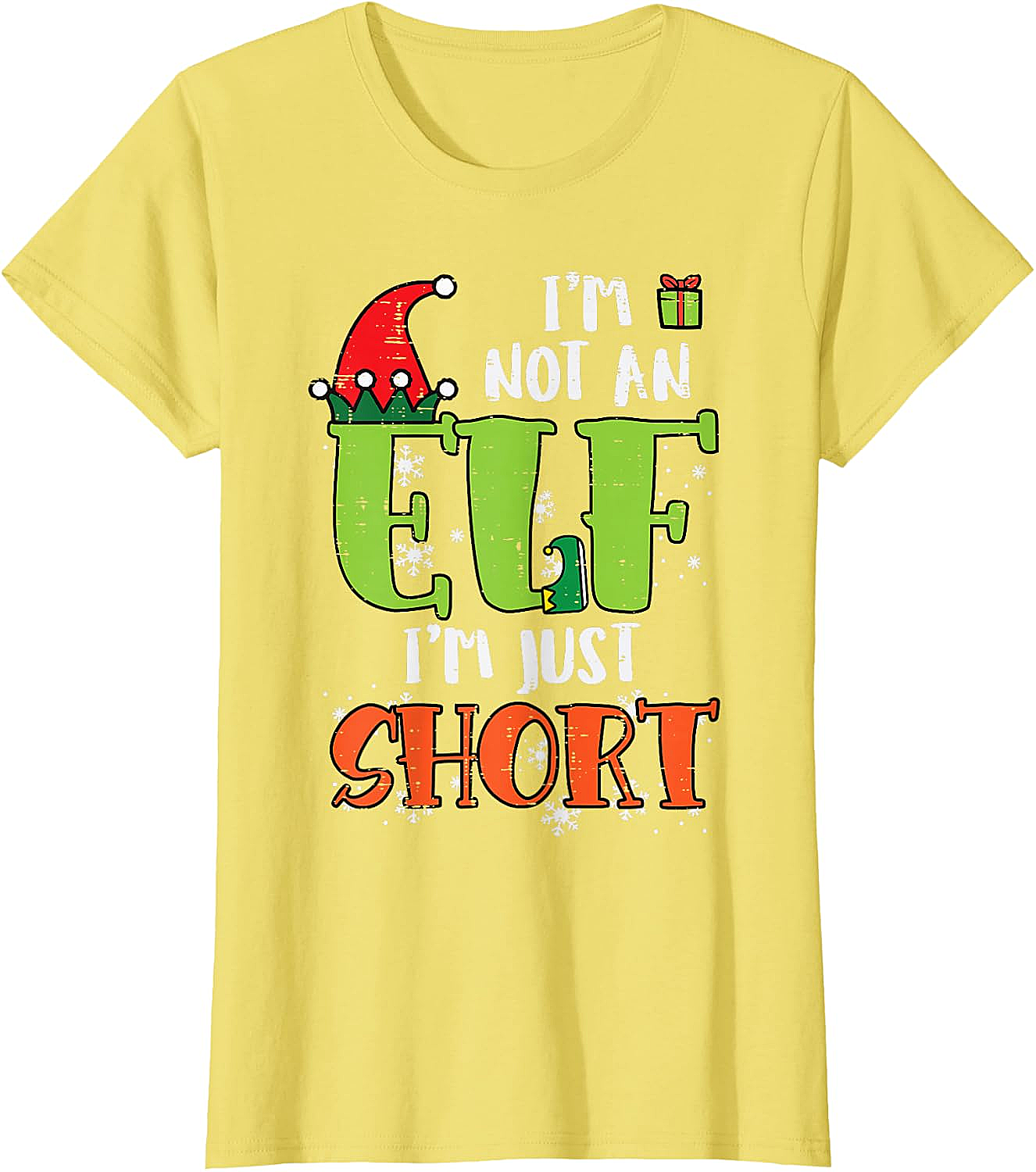  Funny Elf Just Short Christmas T-Shirt Holiday Tee