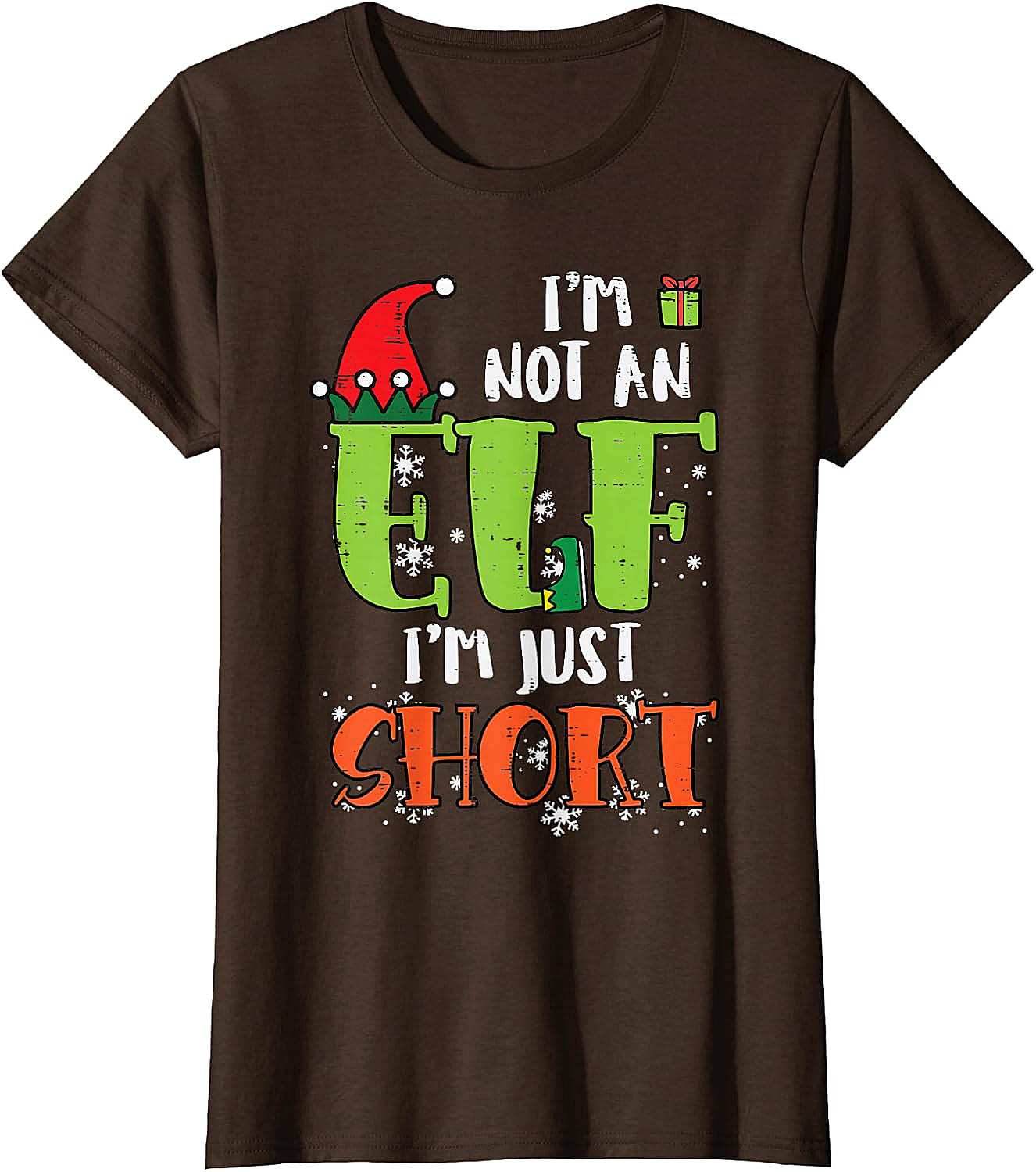  Funny Elf Just Short Christmas T-Shirt Holiday Tee