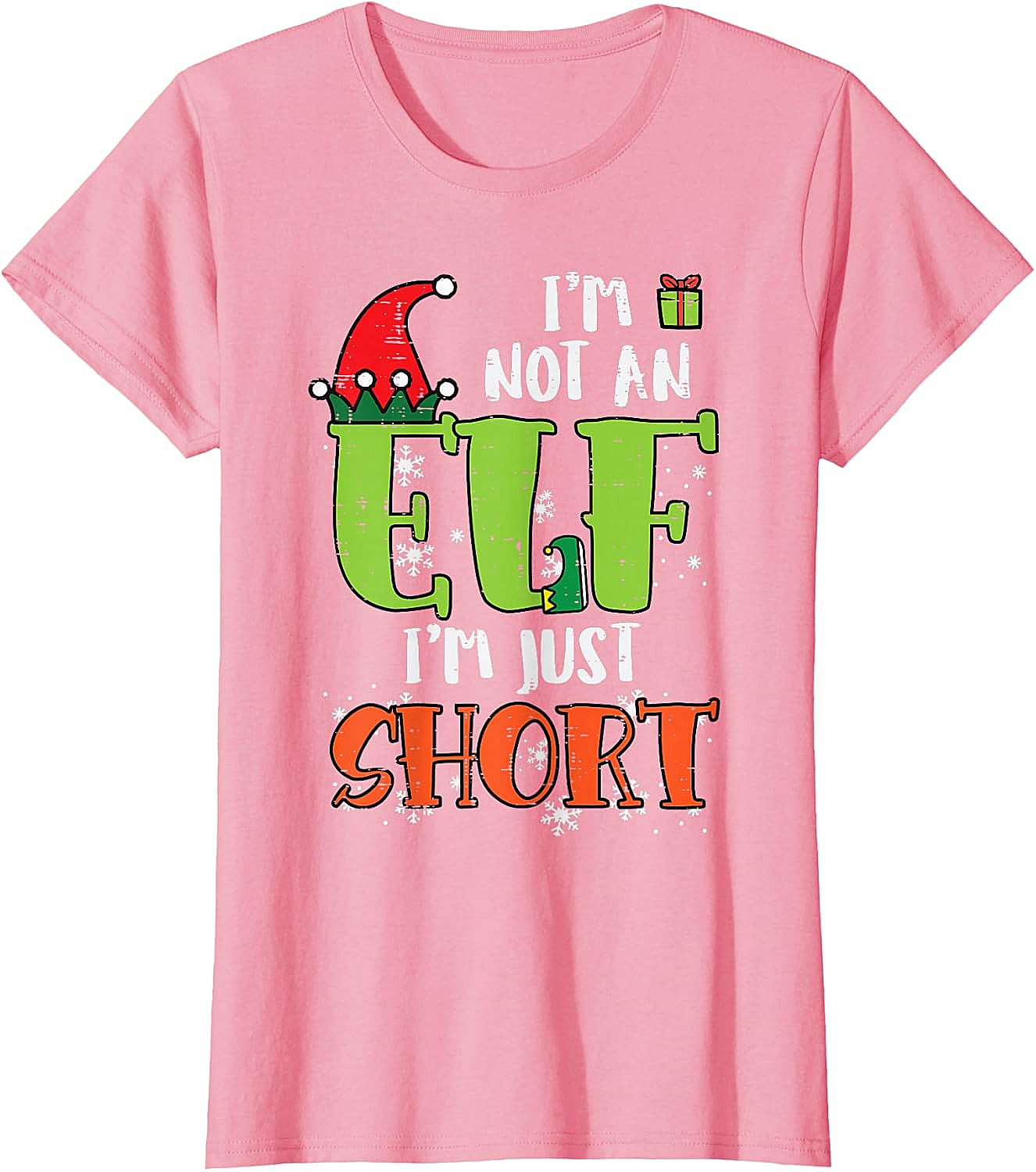  Funny Elf Just Short Christmas T-Shirt Holiday Tee