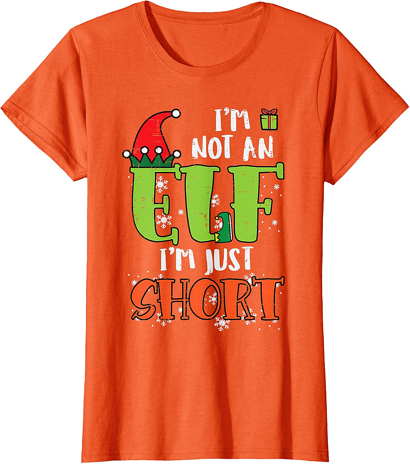  Funny Elf Just Short Christmas T-Shirt Holiday Tee