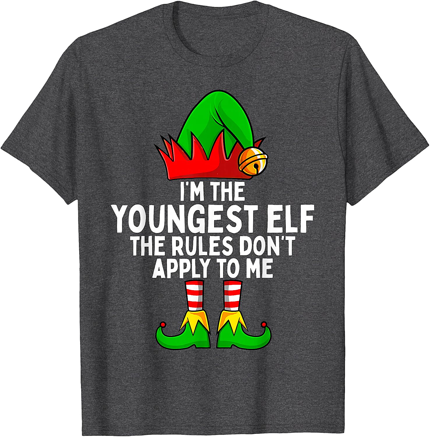 Youngest Elf Christmas T-Shirt Funny Family Holiday Tee
