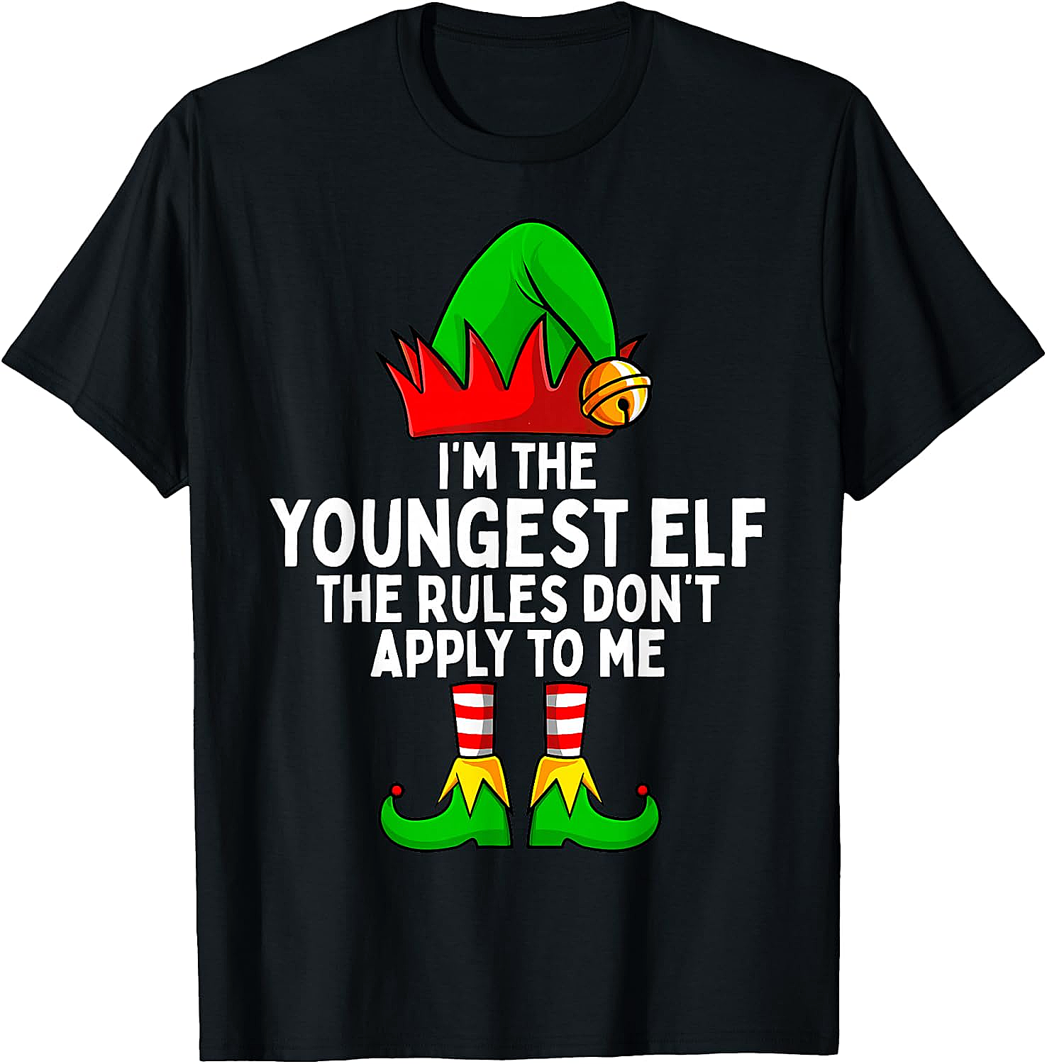 Youngest Elf Christmas T-Shirt Funny Family Holiday Tee
