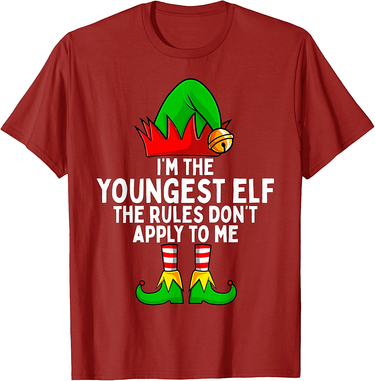 Youngest Elf Christmas T-Shirt Funny Family Holiday Tee