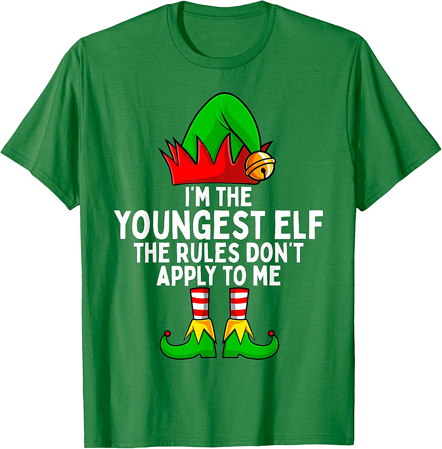Youngest Elf Christmas T-Shirt Funny Family Holiday Tee
