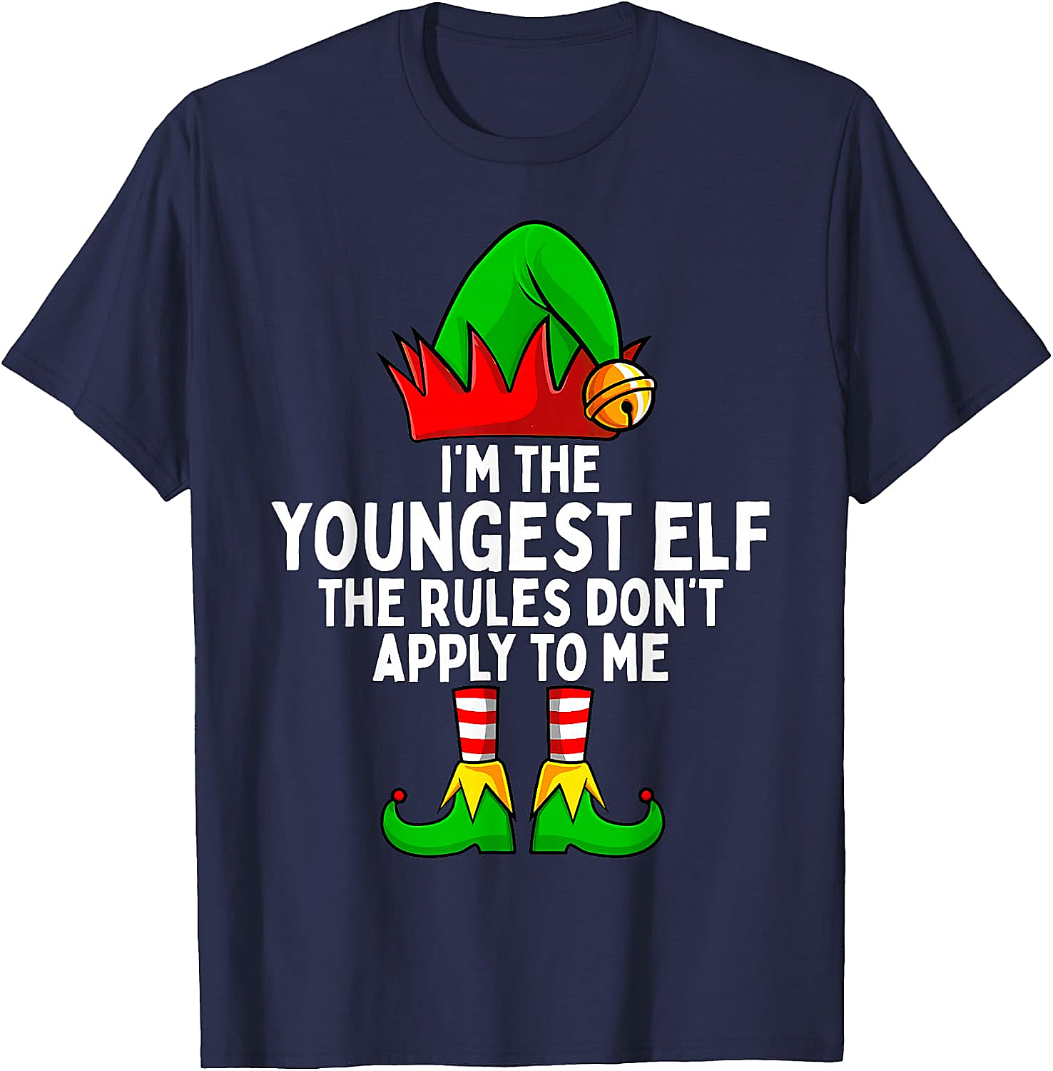 Youngest Elf Christmas T-Shirt Funny Family Holiday Tee
