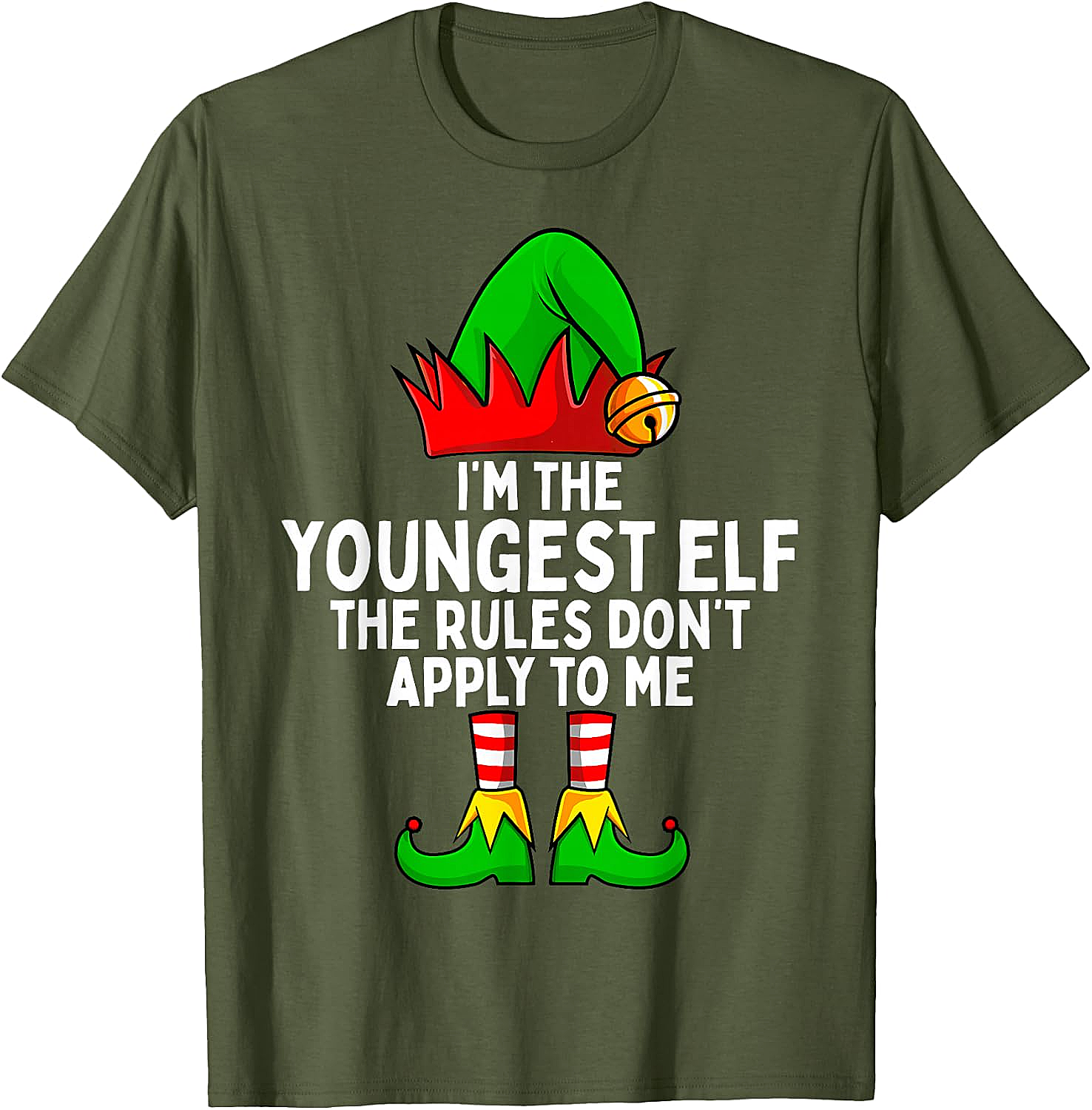 Youngest Elf Christmas T-Shirt Funny Family Holiday Tee